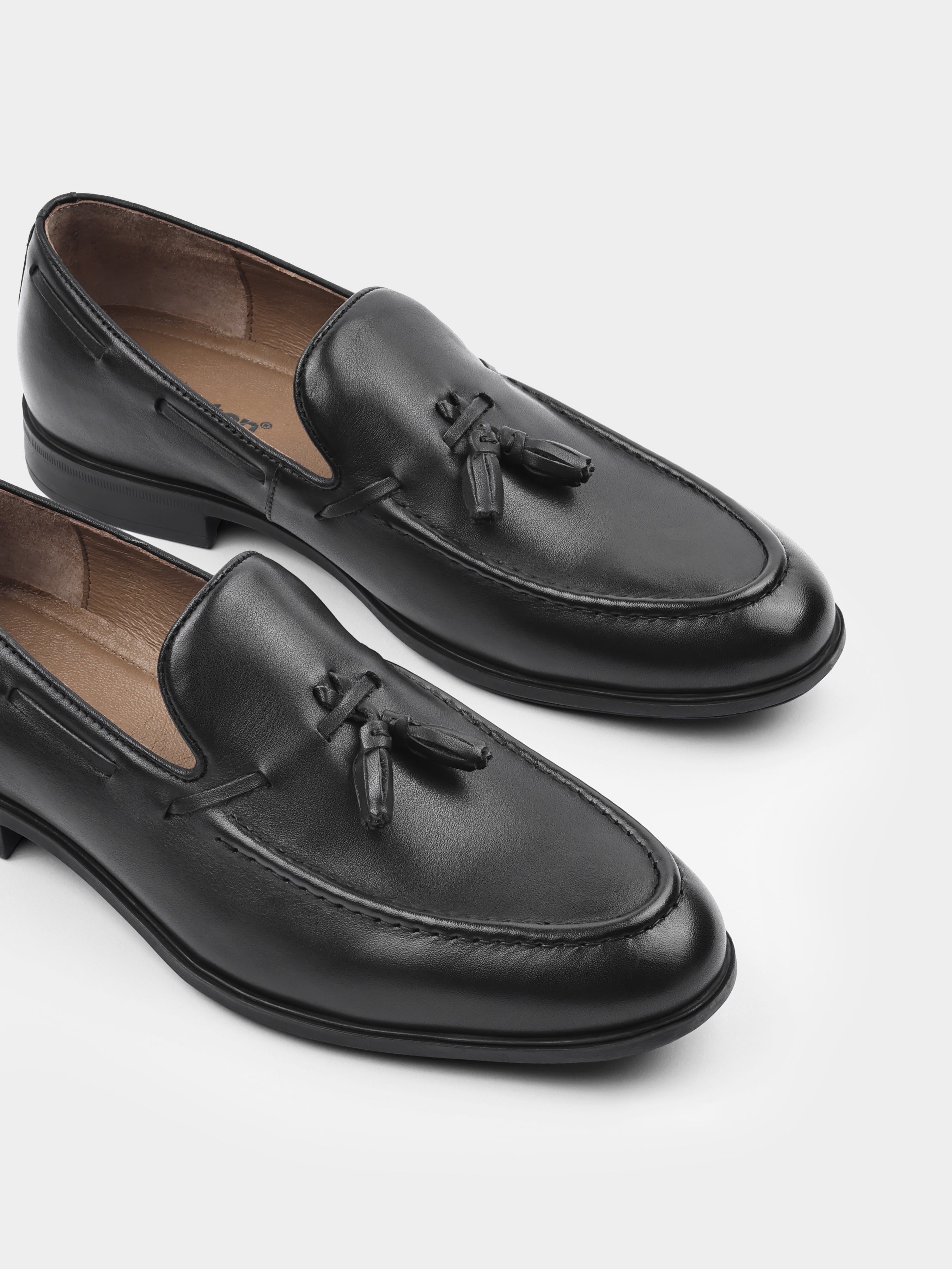 Czarne Skórzane Loafersy Frandi - obrazek 5