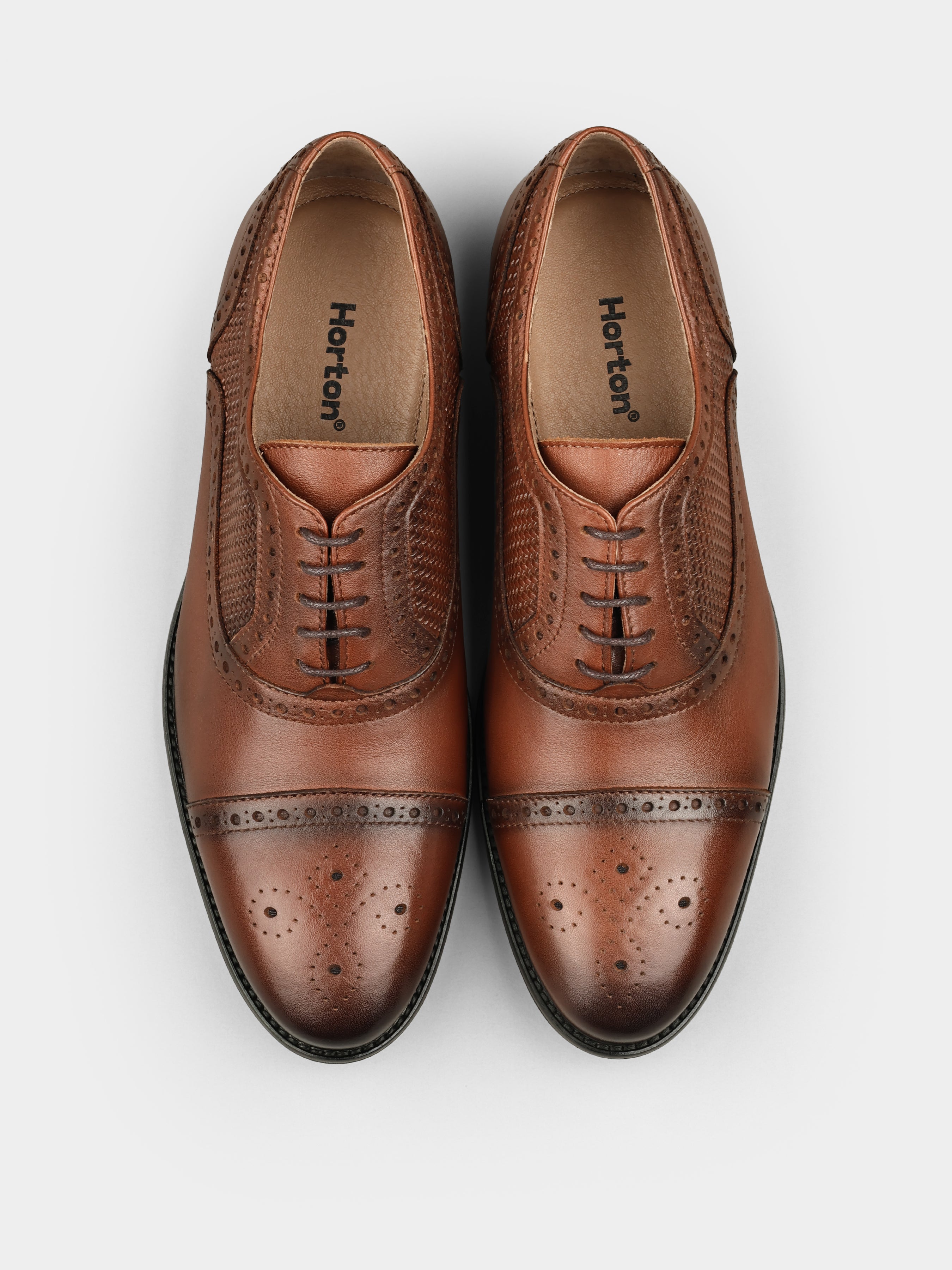 Brązowe Skórzane Oksfordy Montana