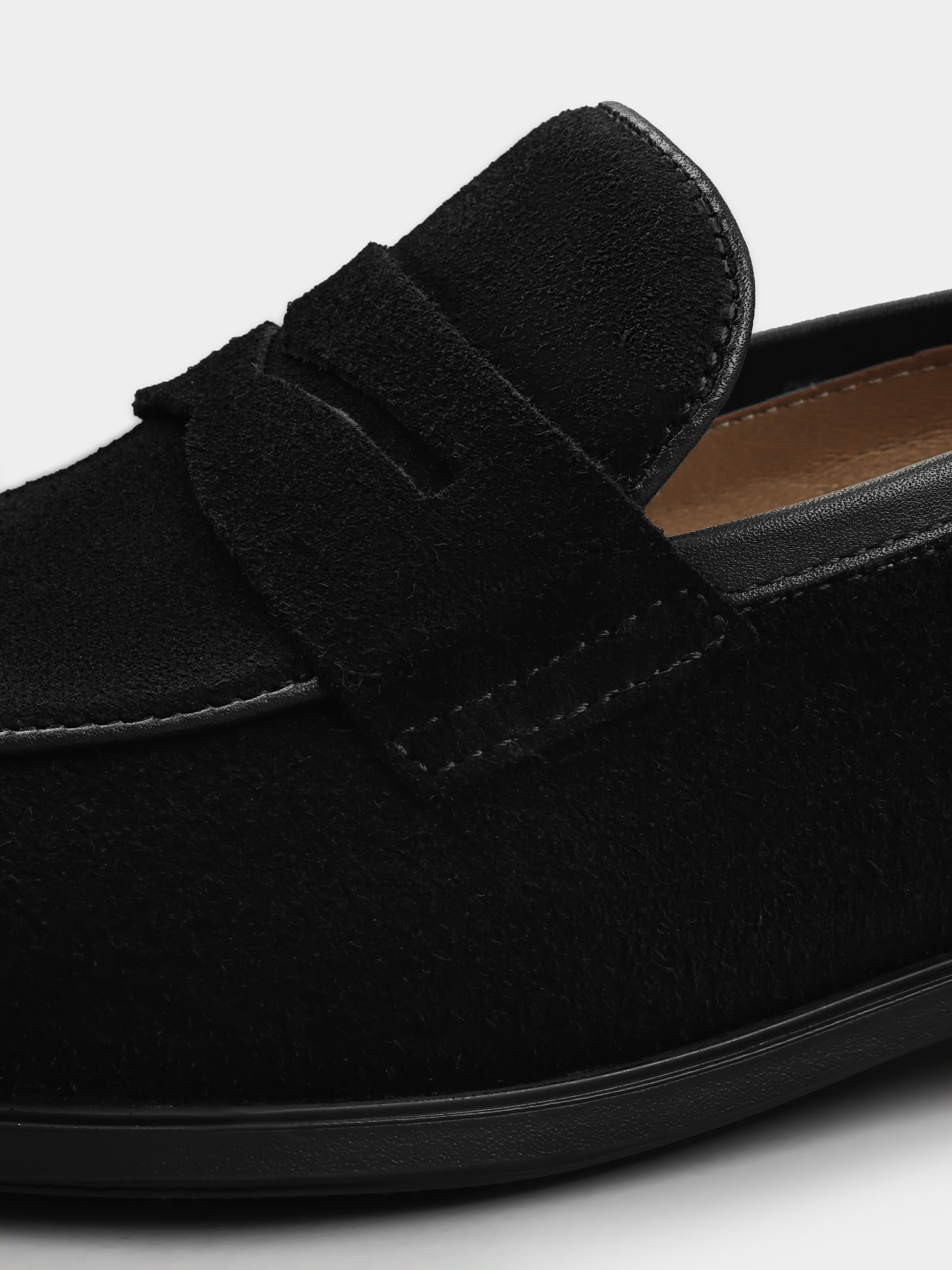 Czarne Zamszowe Loafersy Demini - obrazek 5