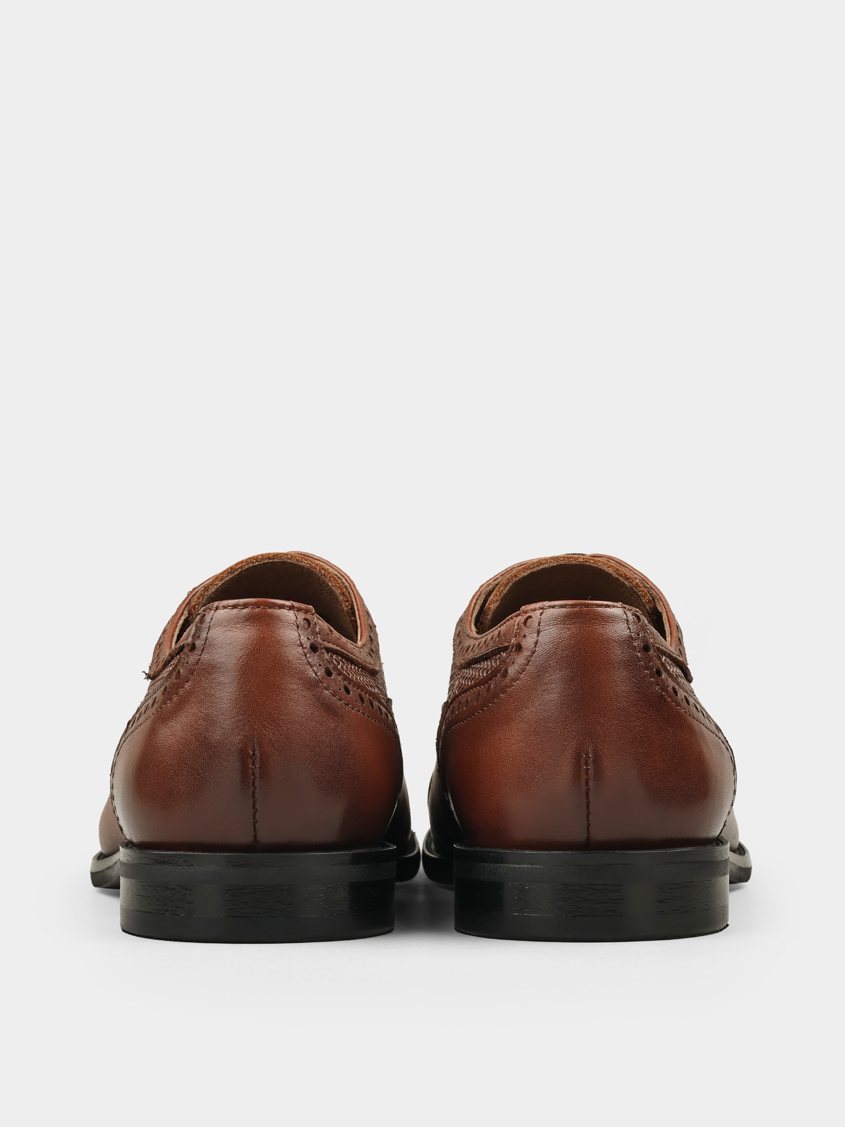 Brązowe Skórzane Oksfordy Montana - obrazek 5