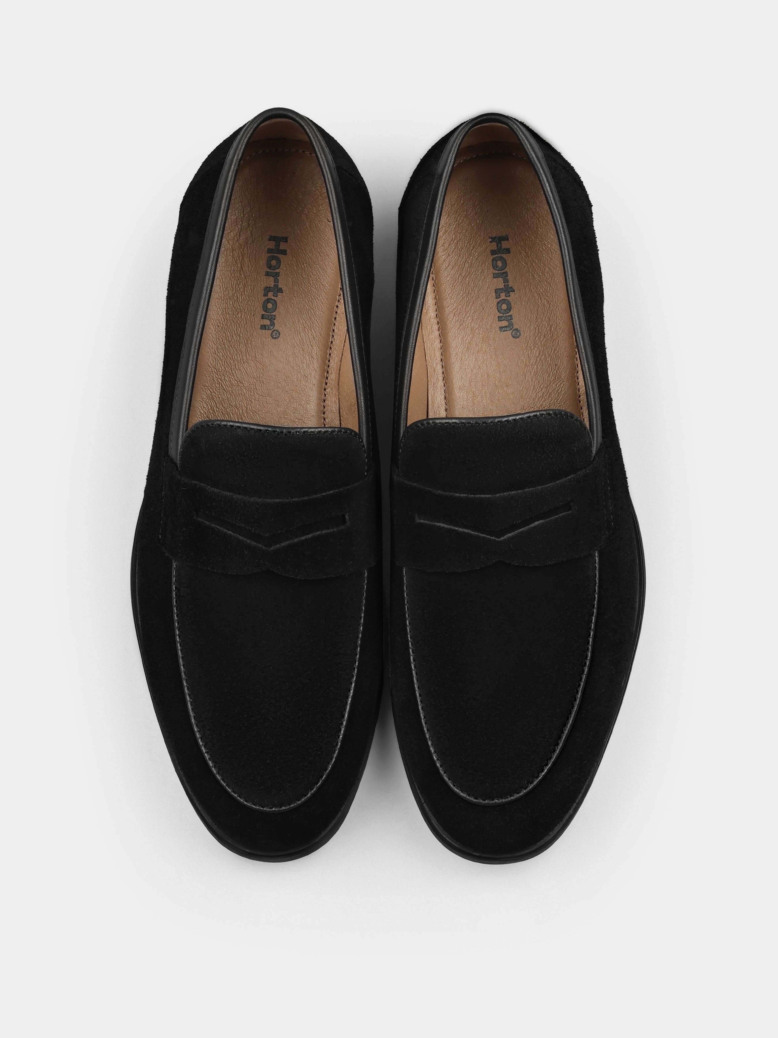 Czarne Zamszowe Loafersy Demini