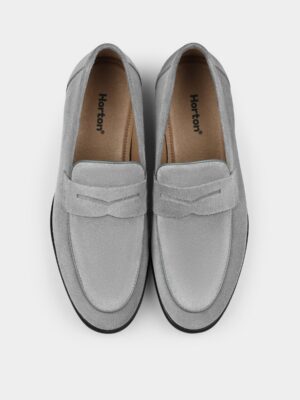 Szare Zamszowe Loafersy Demini