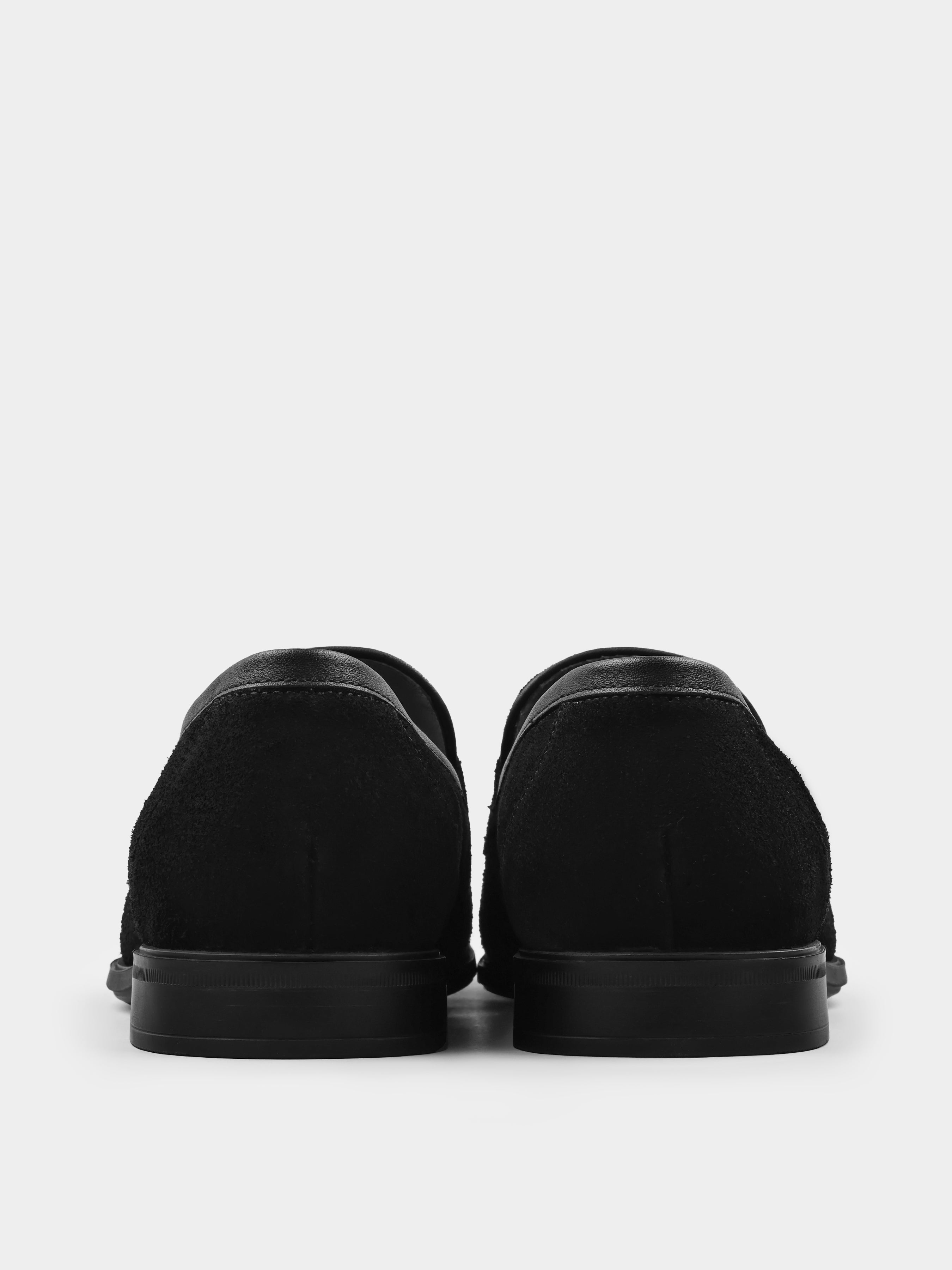 Czarne Zamszowe Loafersy Demini - obrazek 6