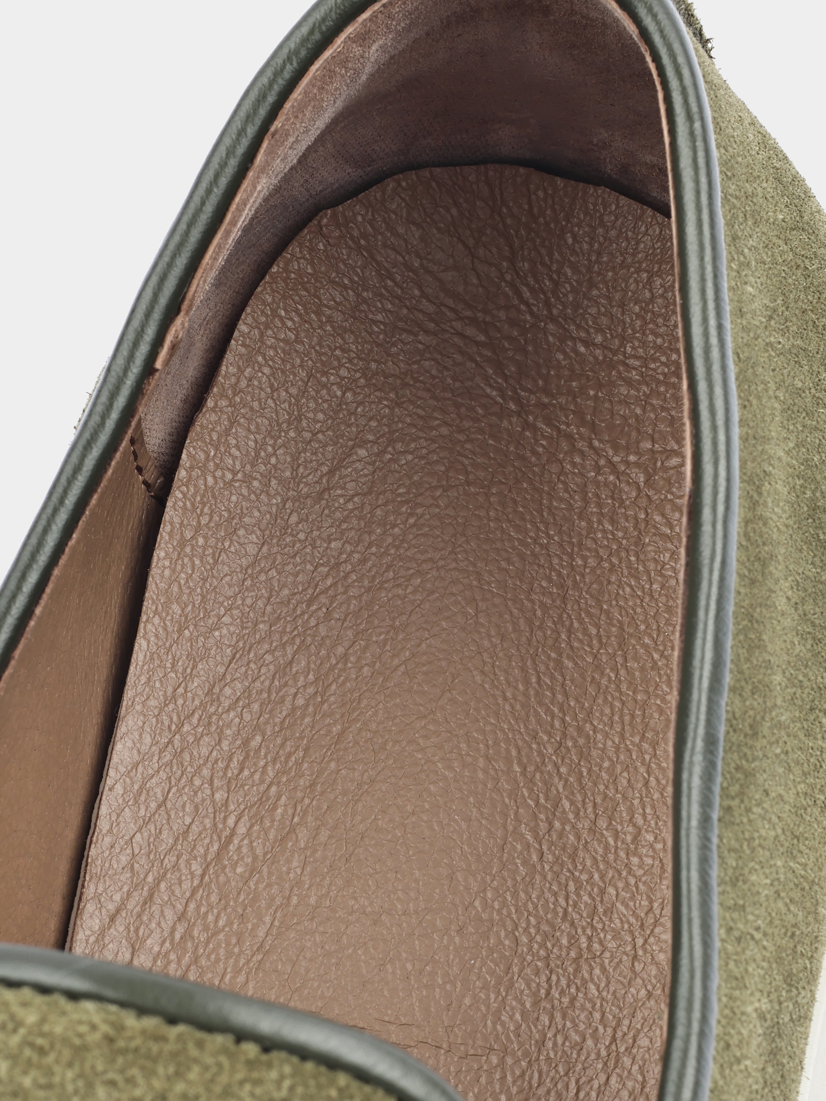 Oliwkowe Zamszowe Loafersy Denno - obrazek 7