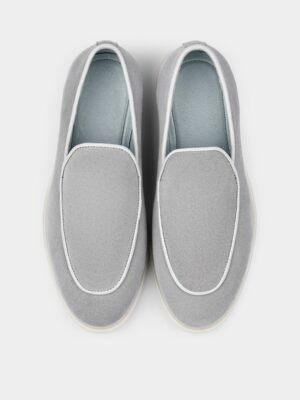Szare Zamszowe Loafersy Denno