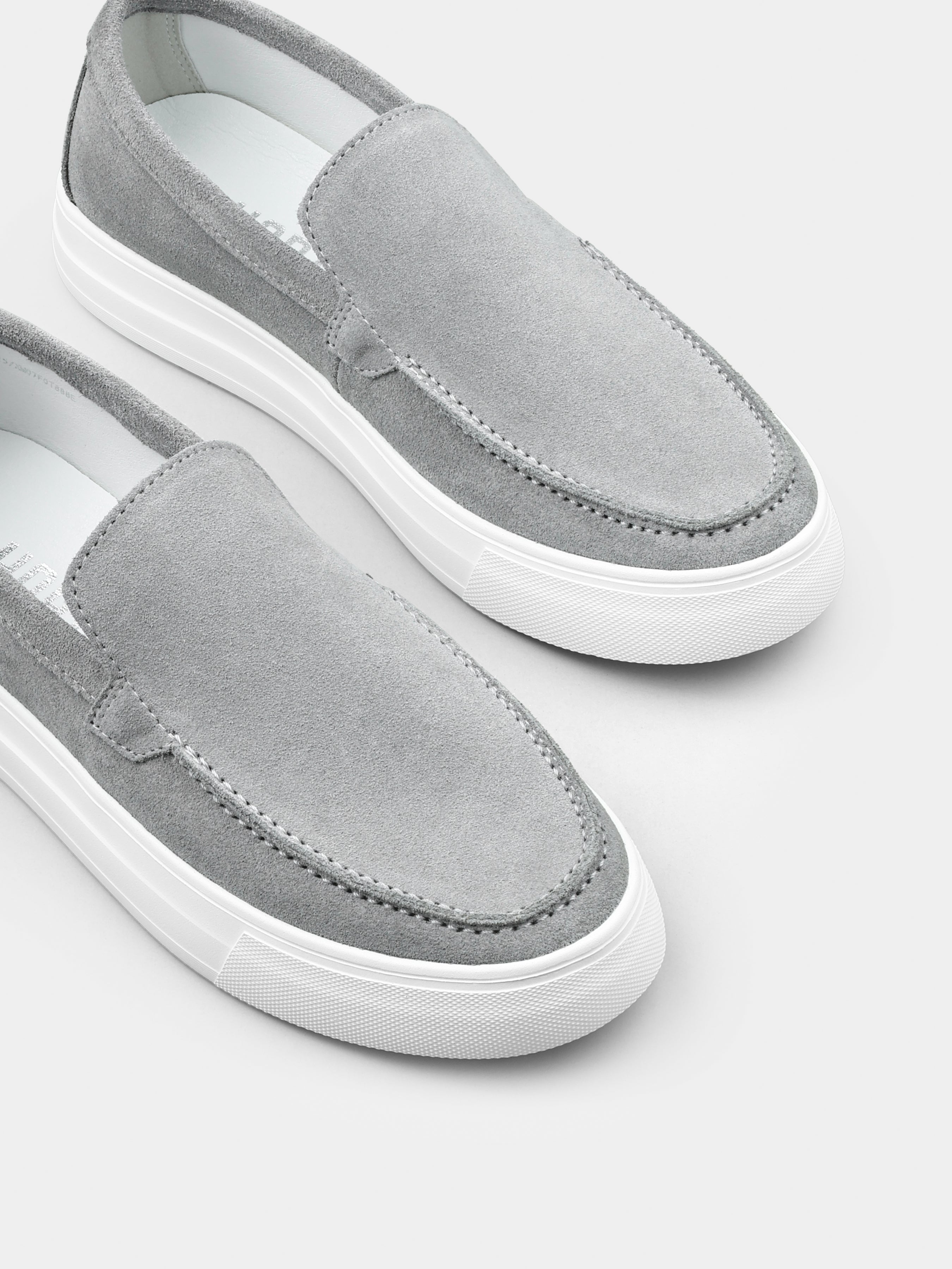 Szare Zamszowe Loafersy Spectrum - obrazek 4