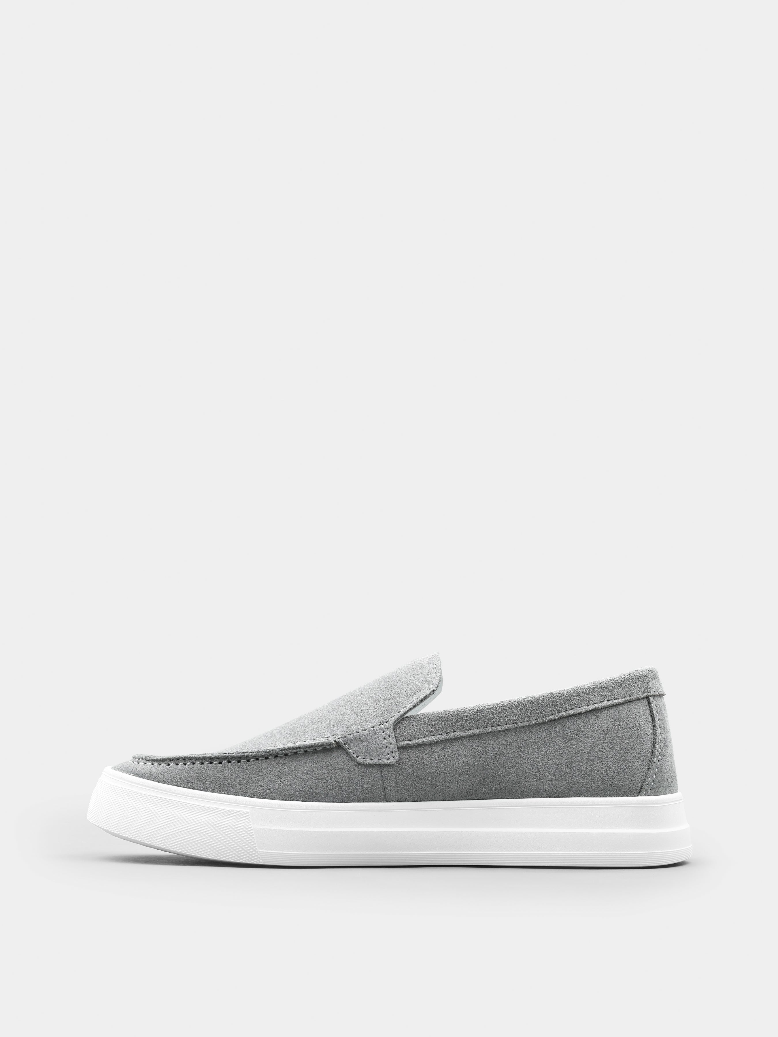 Szare Zamszowe Loafersy Spectrum - obrazek 3