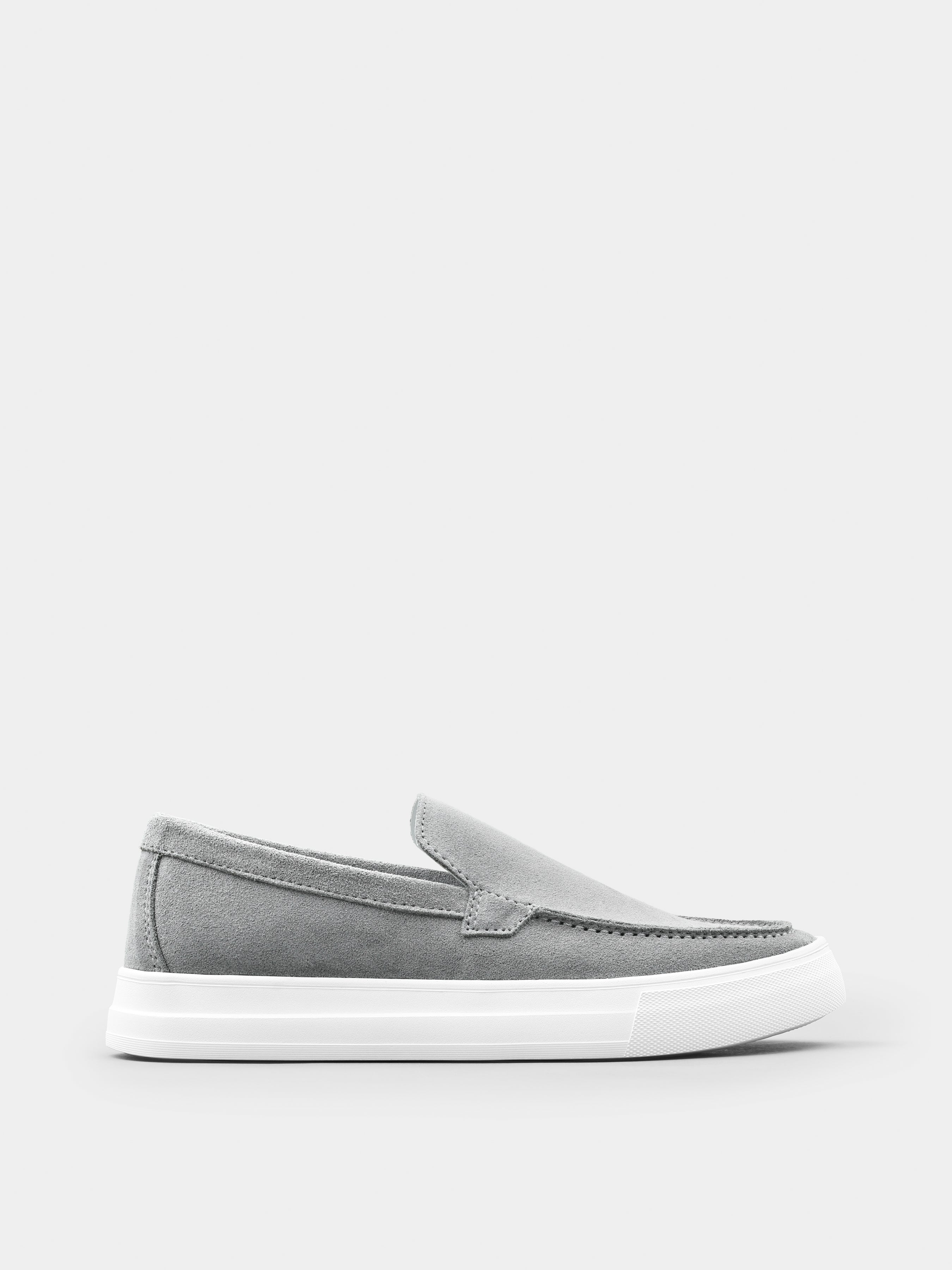 Szare Zamszowe Loafersy Spectrum - obrazek 2