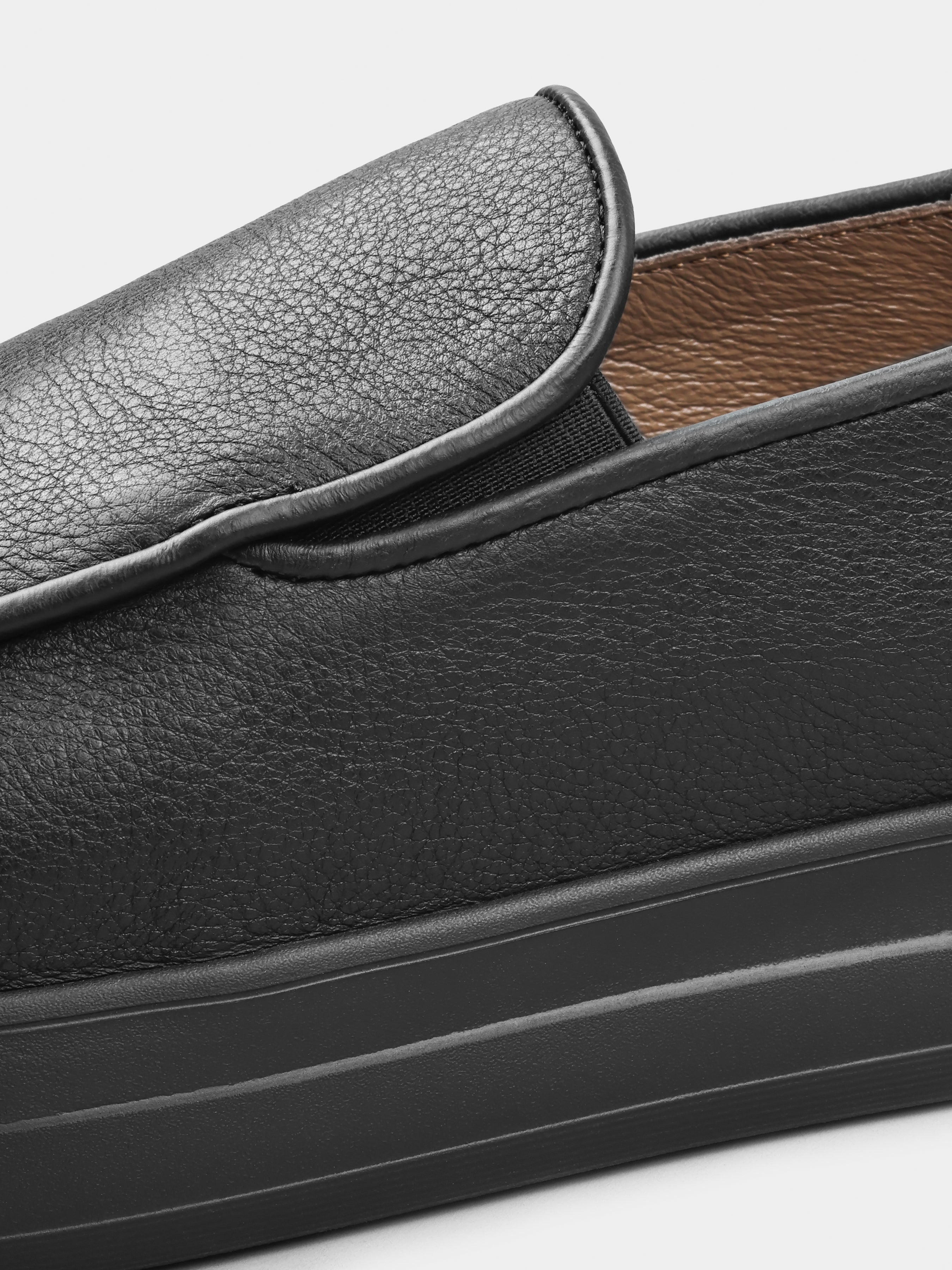 Czarne Skórzane Loafersy Oscuro - obrazek 5