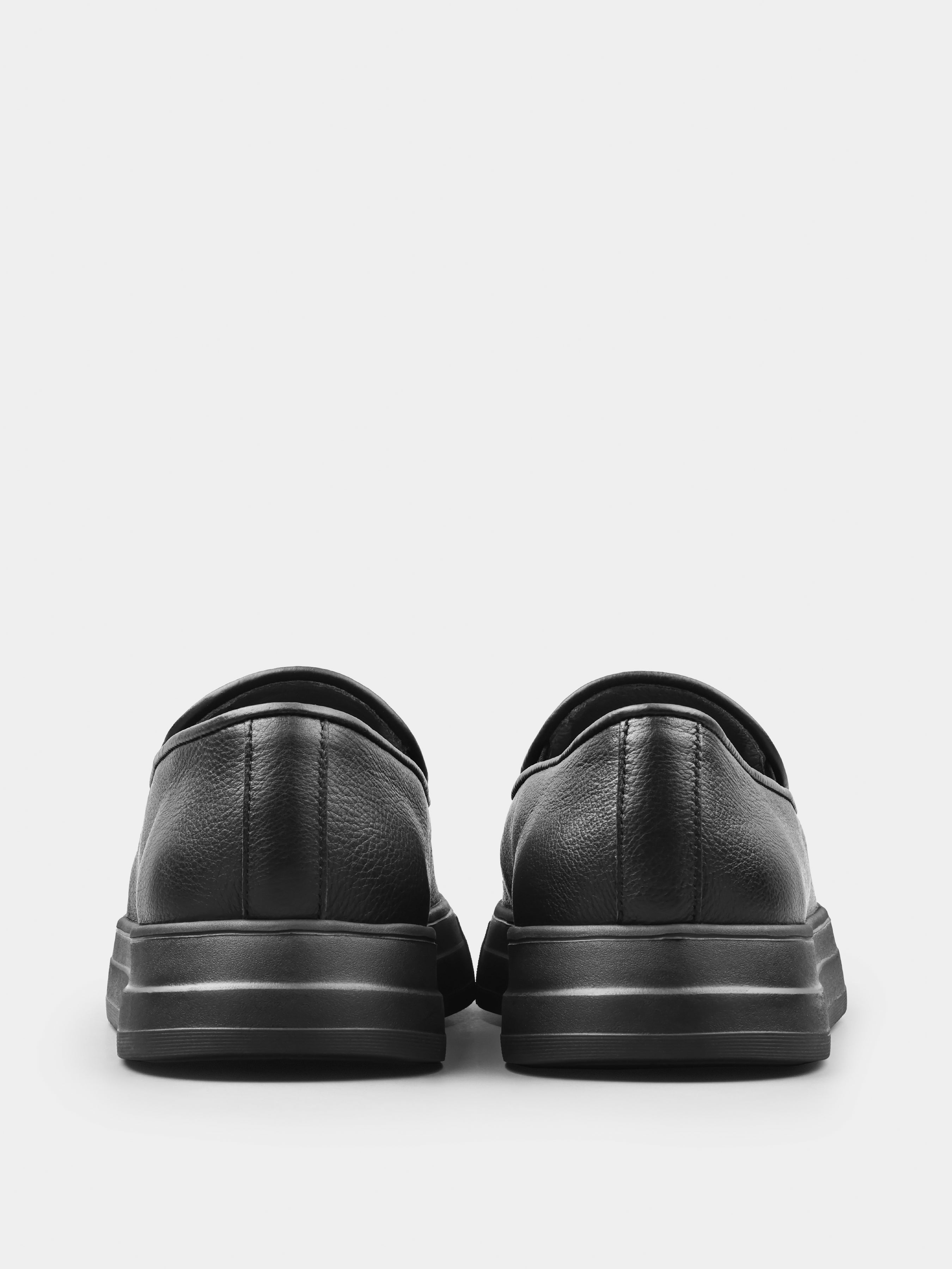 Czarne Skórzane Loafersy Oscuro - obrazek 6