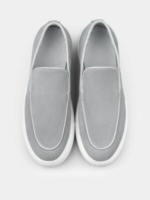 Szare Zamszowe Loafersy Oscuro