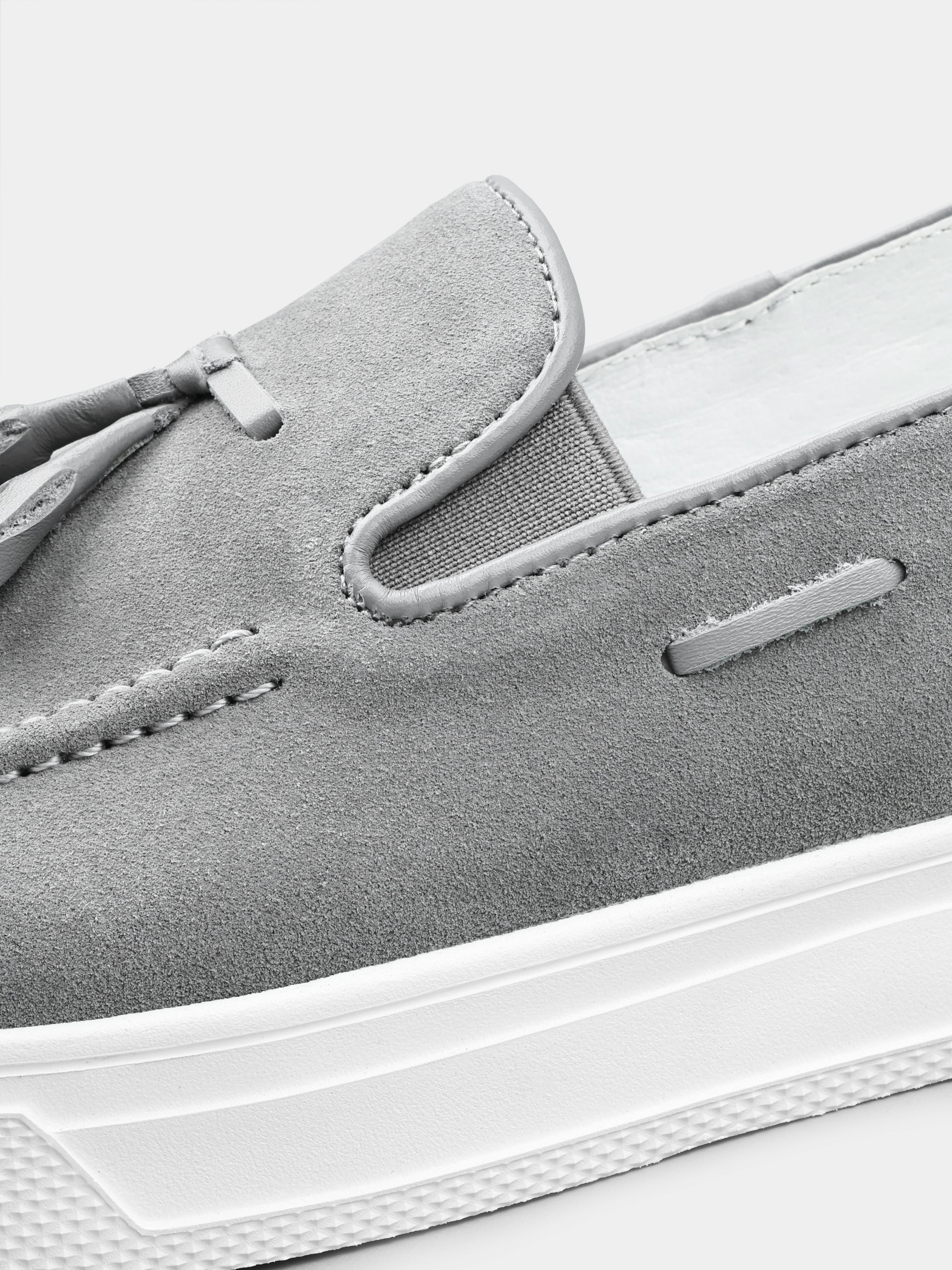 Szare Zamszowe Loafersy Spectr - obrazek 5