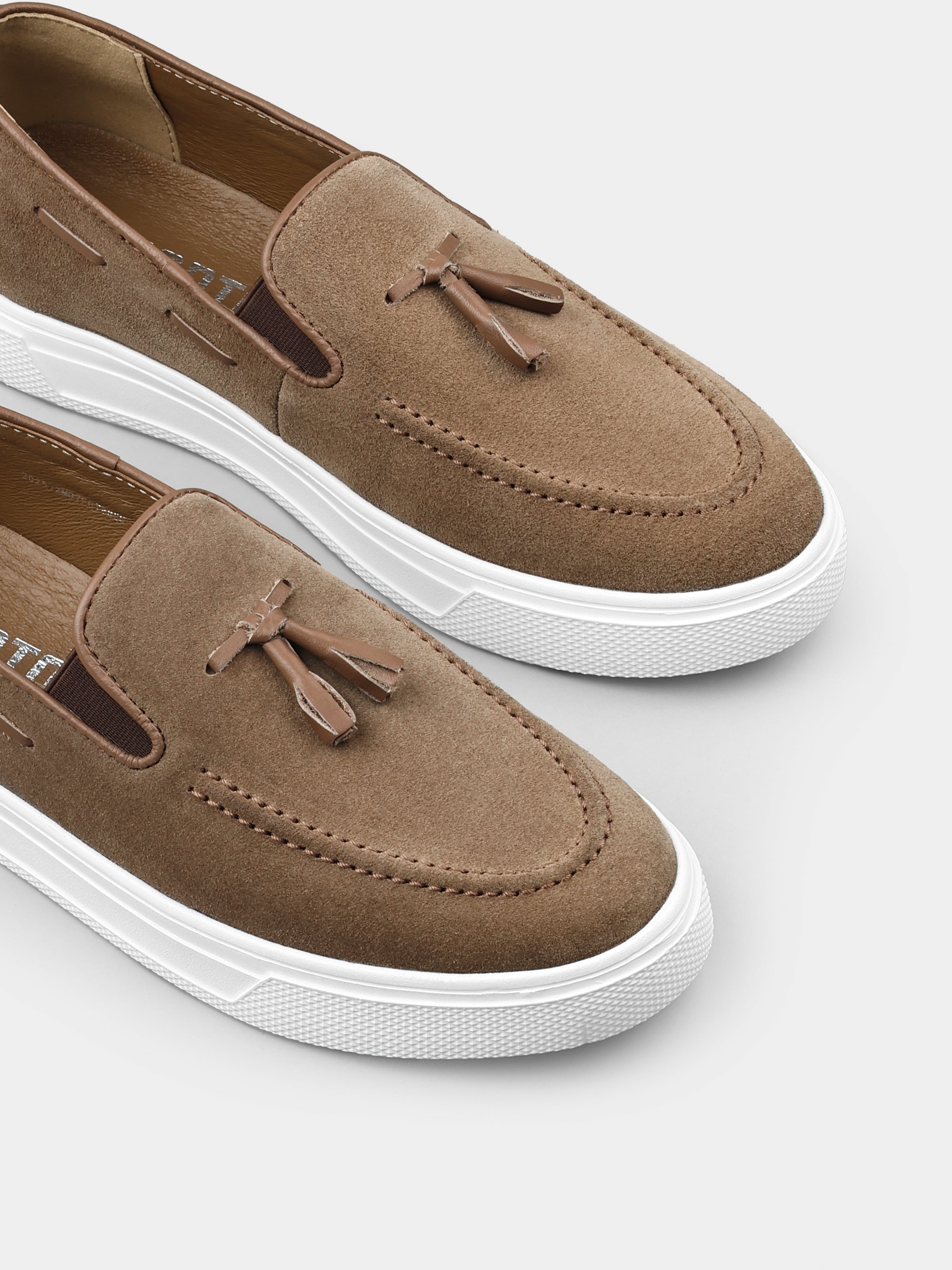 Cappuccino Zamszowe Loafersy Spectr - obrazek 4