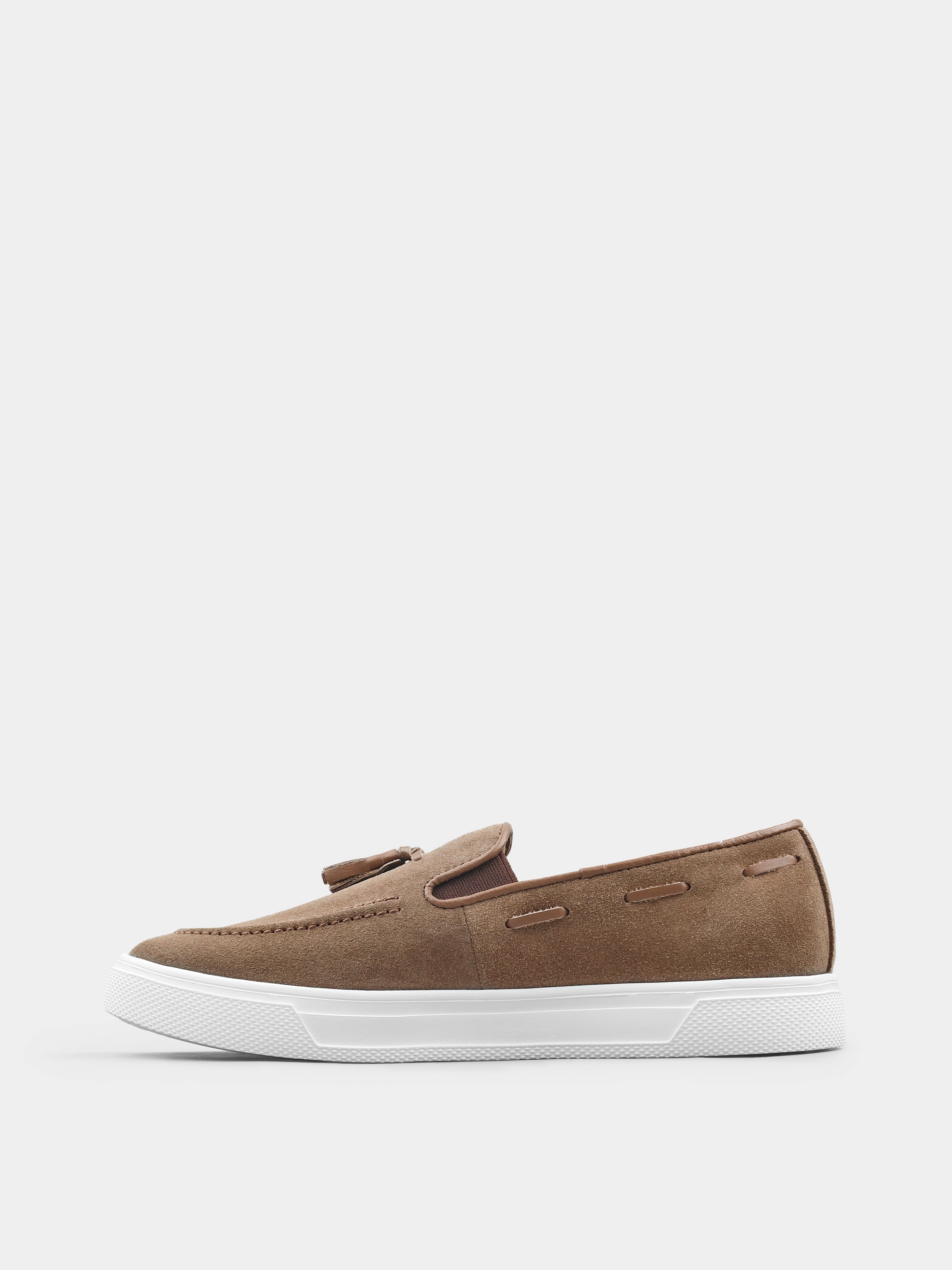 Cappuccino Zamszowe Loafersy Spectr - obrazek 3