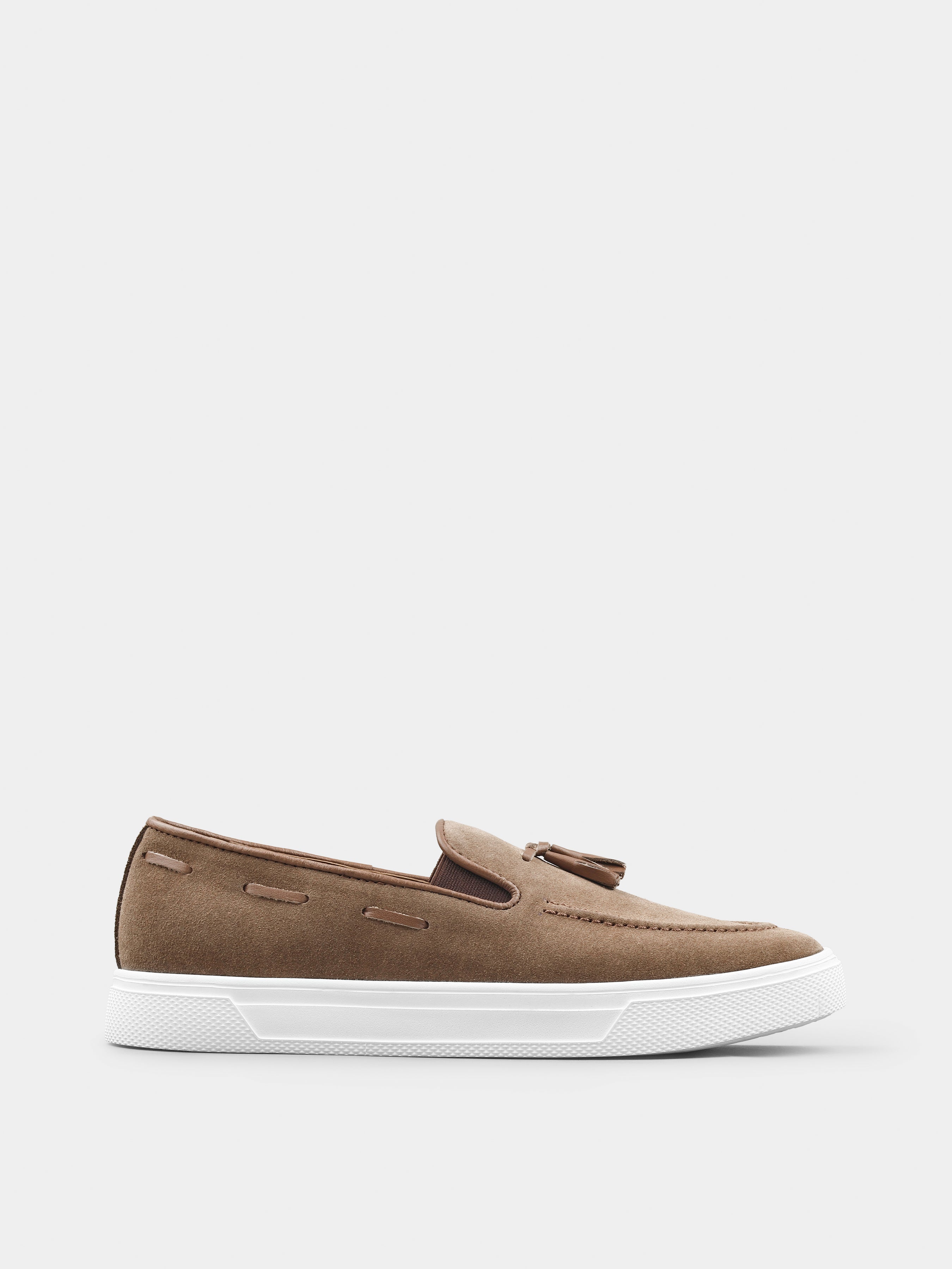 Cappuccino Zamszowe Loafersy Spectr - obrazek 2