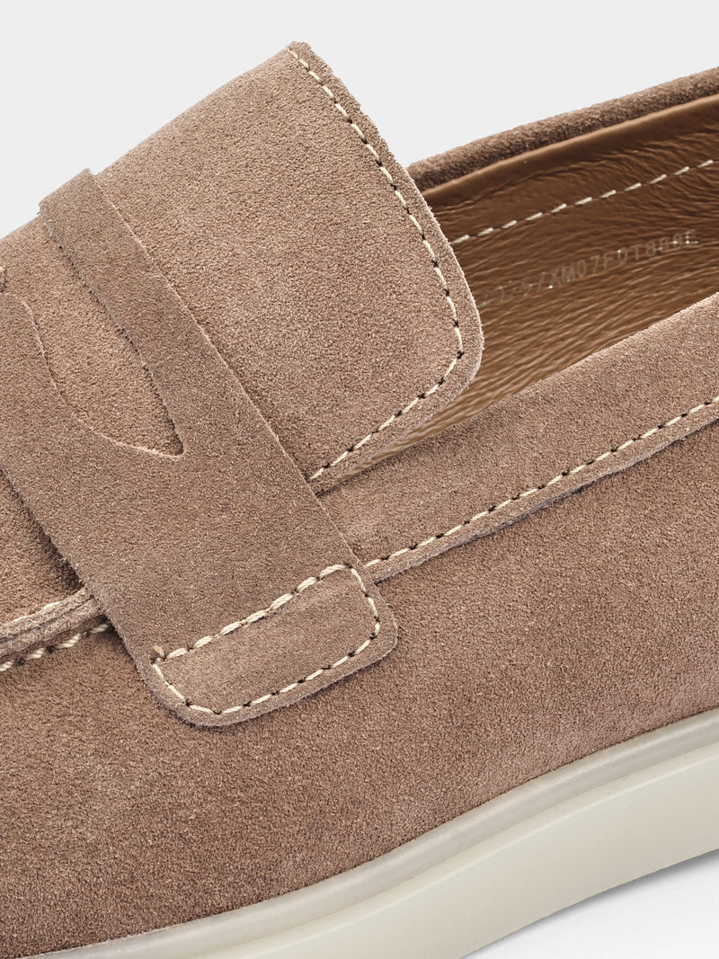 Beżowe Zamszowe Loafersy Prospero - obrazek 2