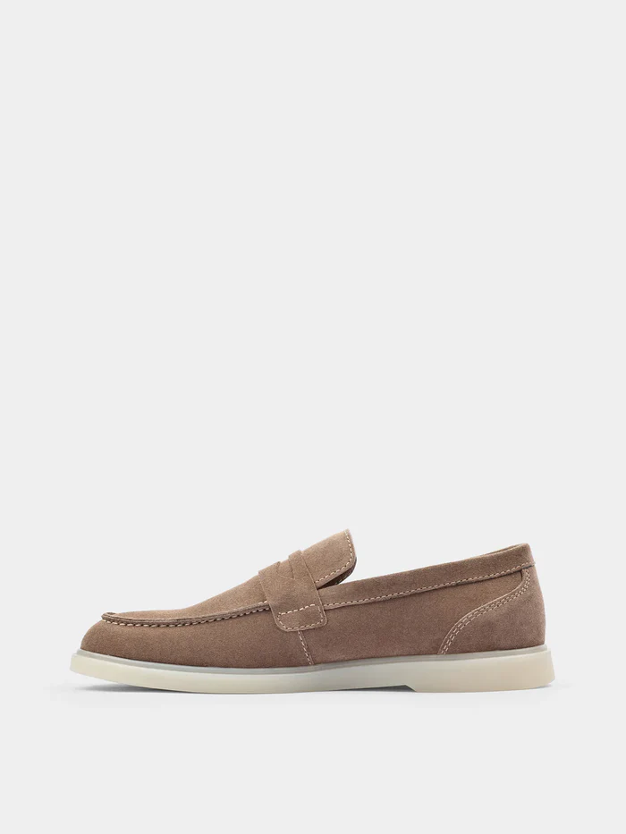 Beżowe Zamszowe Loafersy Prospero - obrazek 6