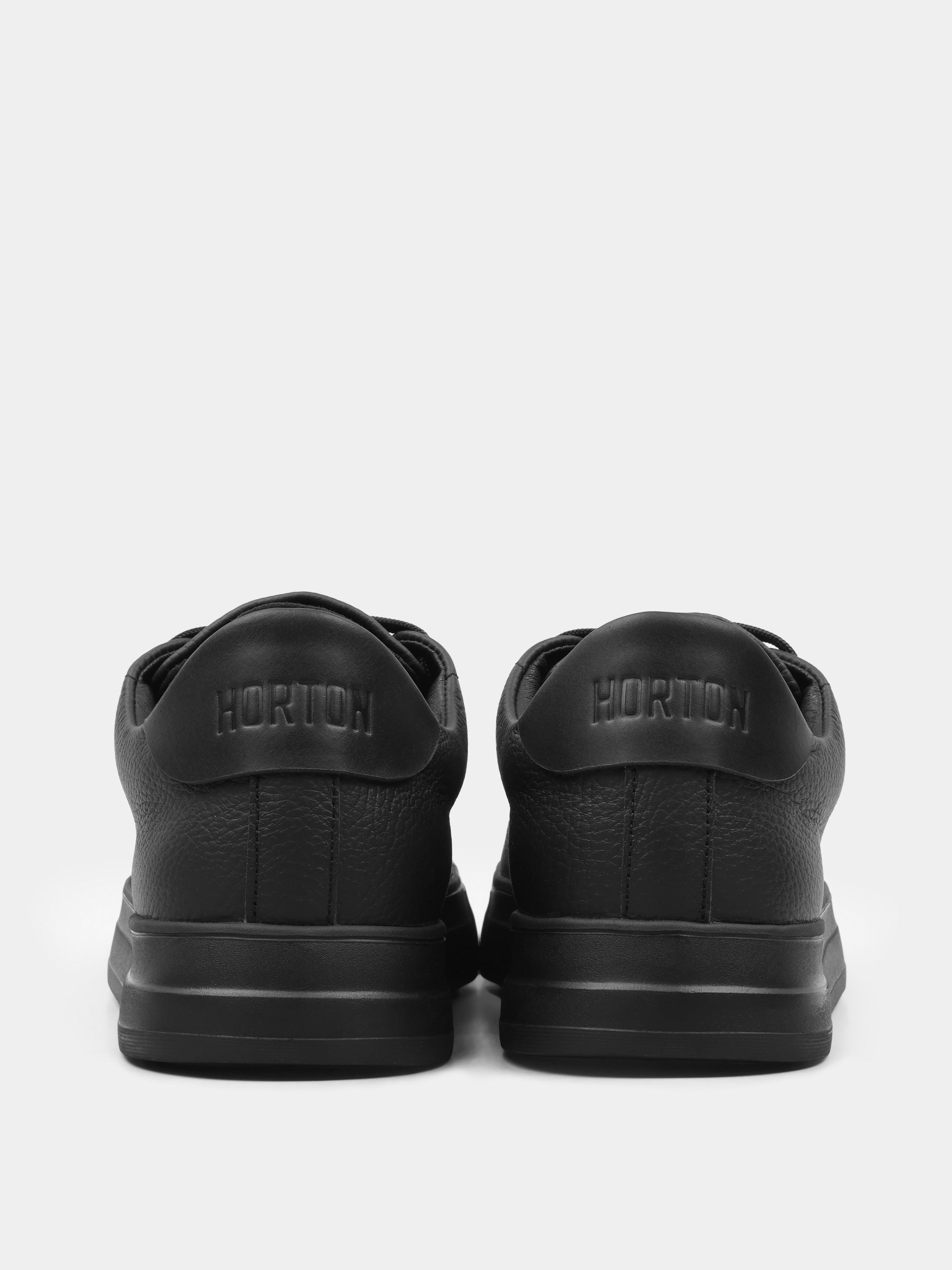 Czarne Matowe Skórzane Trampki Cento - obrazek 7