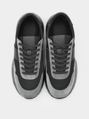 Szaro-Czarne Zamszowe Sneakersy Lasciare