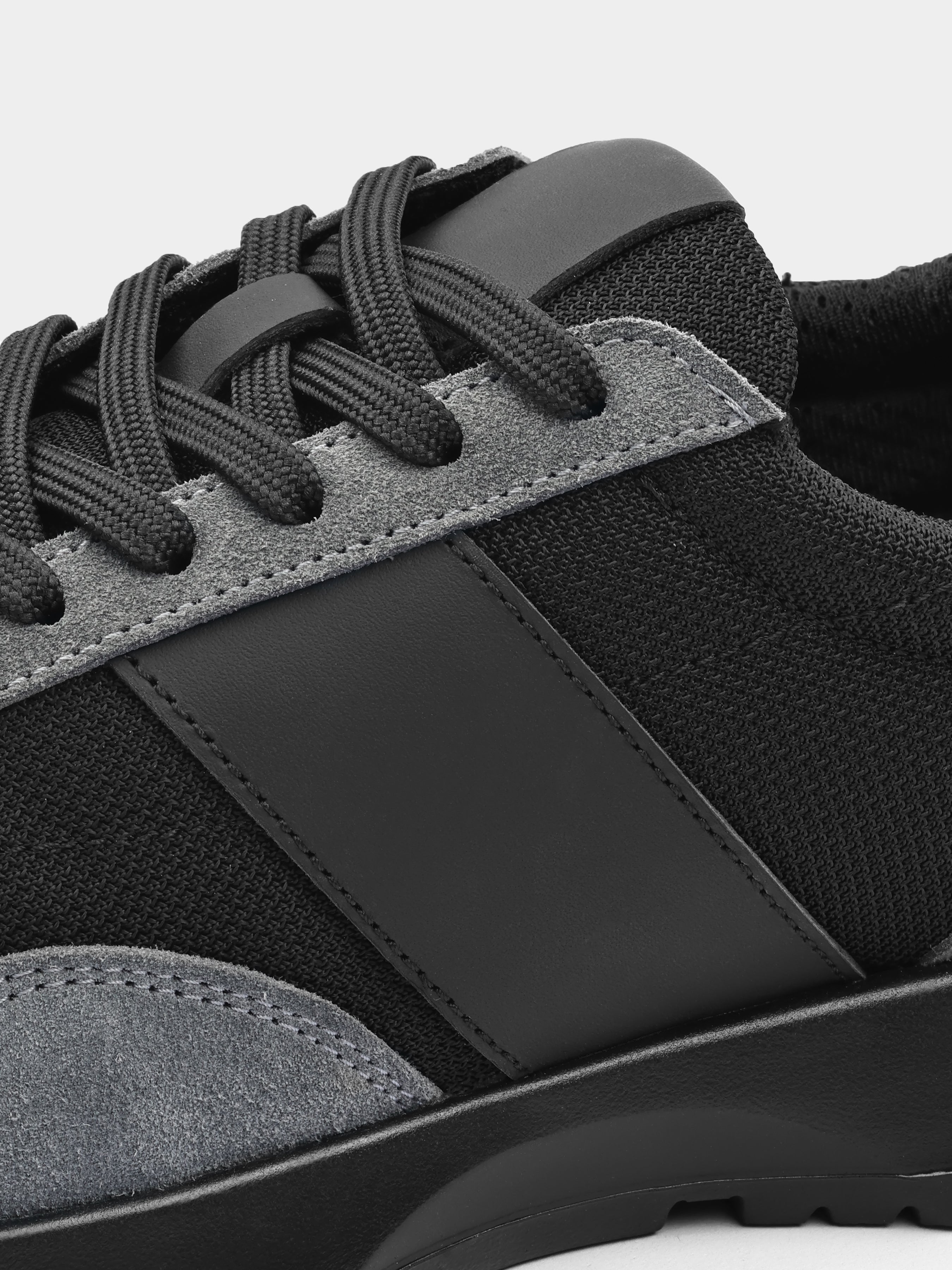 Szaro-Czarne Zamszowe Sneakersy Lasciare - obrazek 5