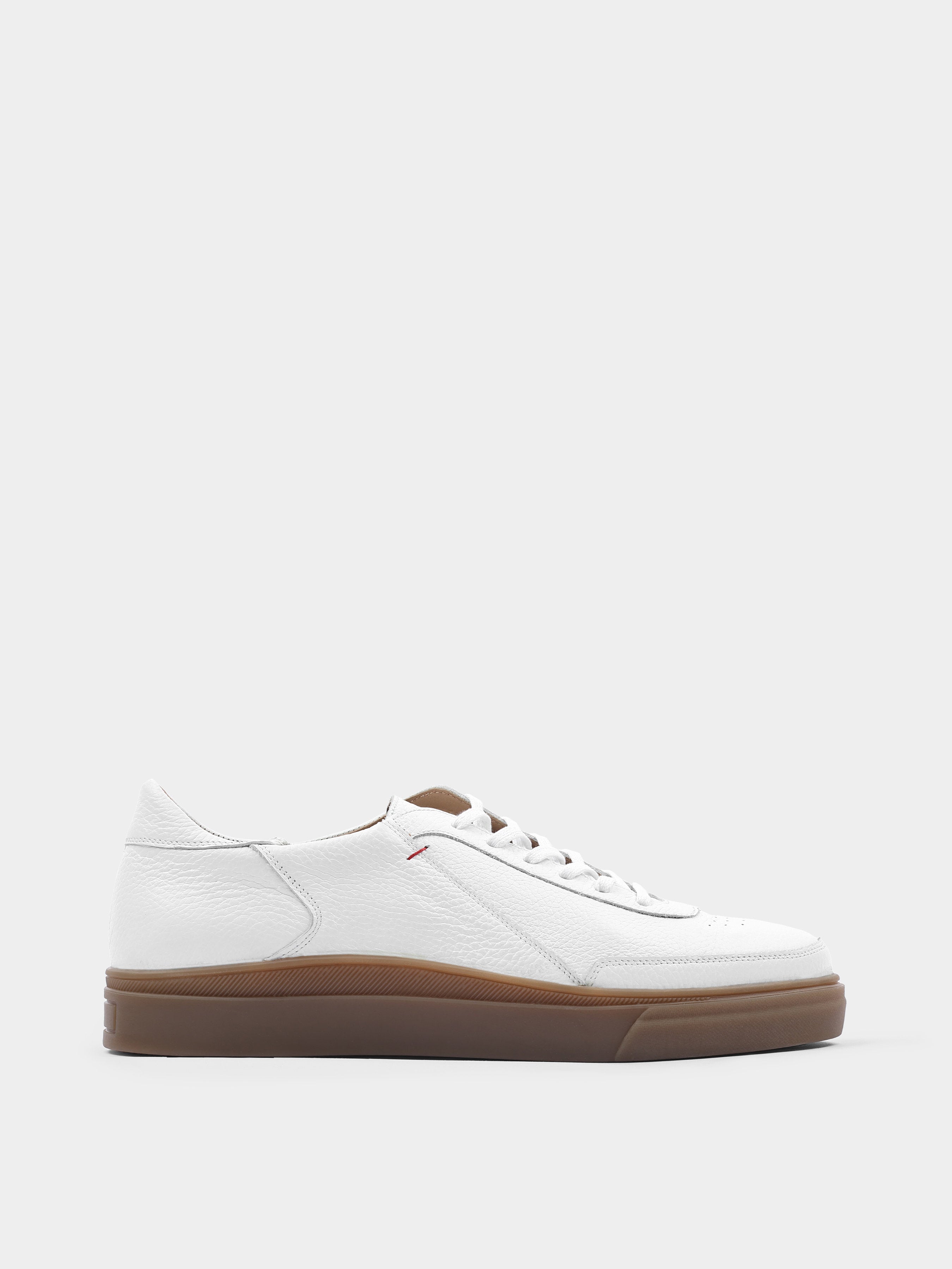 Biało-Brązowe Skórzane Trampki Apache - obrazek 2