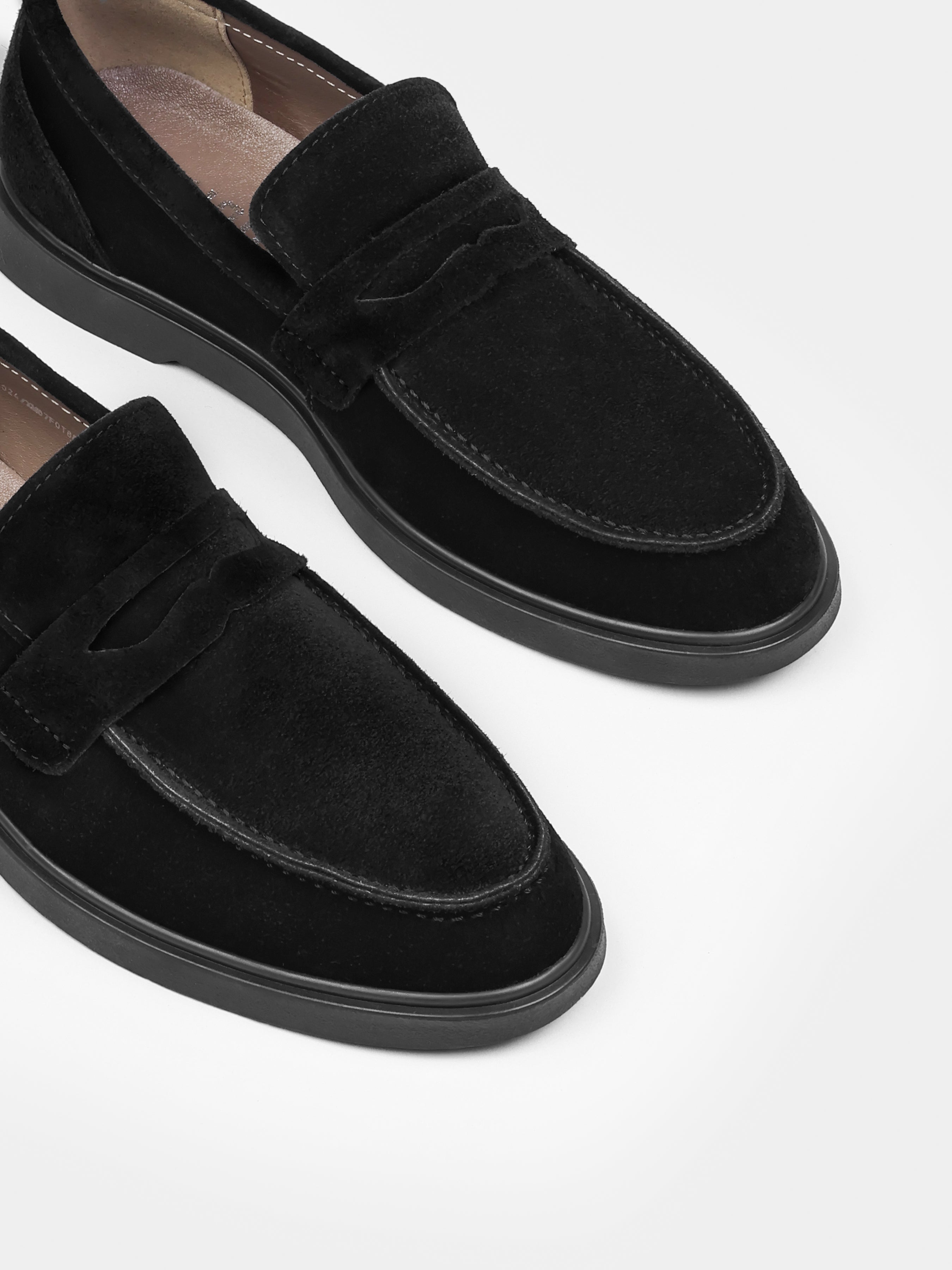 Czarne Zamszowe Loafersy Prospero - obrazek 4