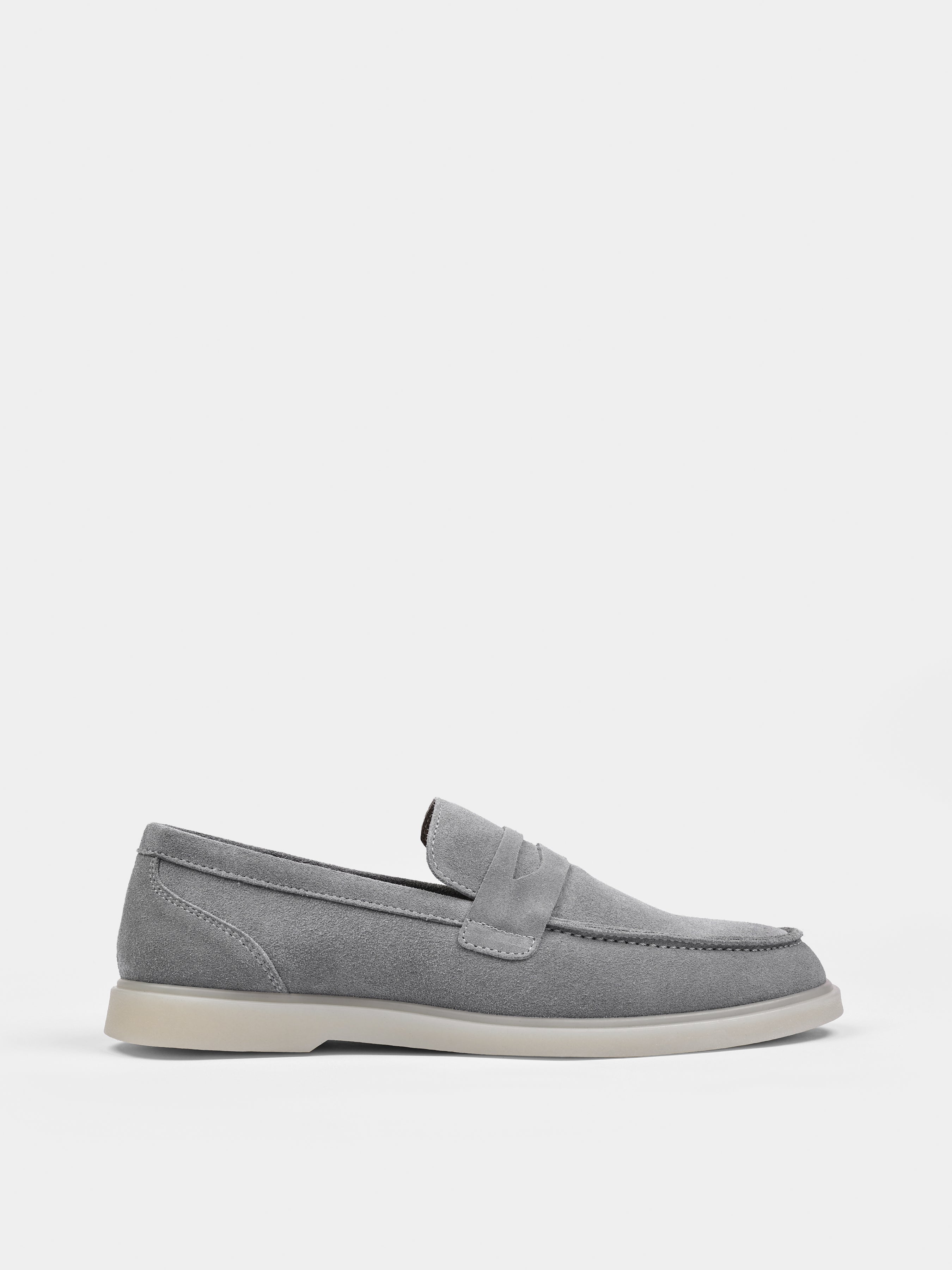 Szare Zamszowe Loafersy Prospero - obrazek 2