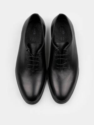 Czarne Skórzane Oksfordy Sante