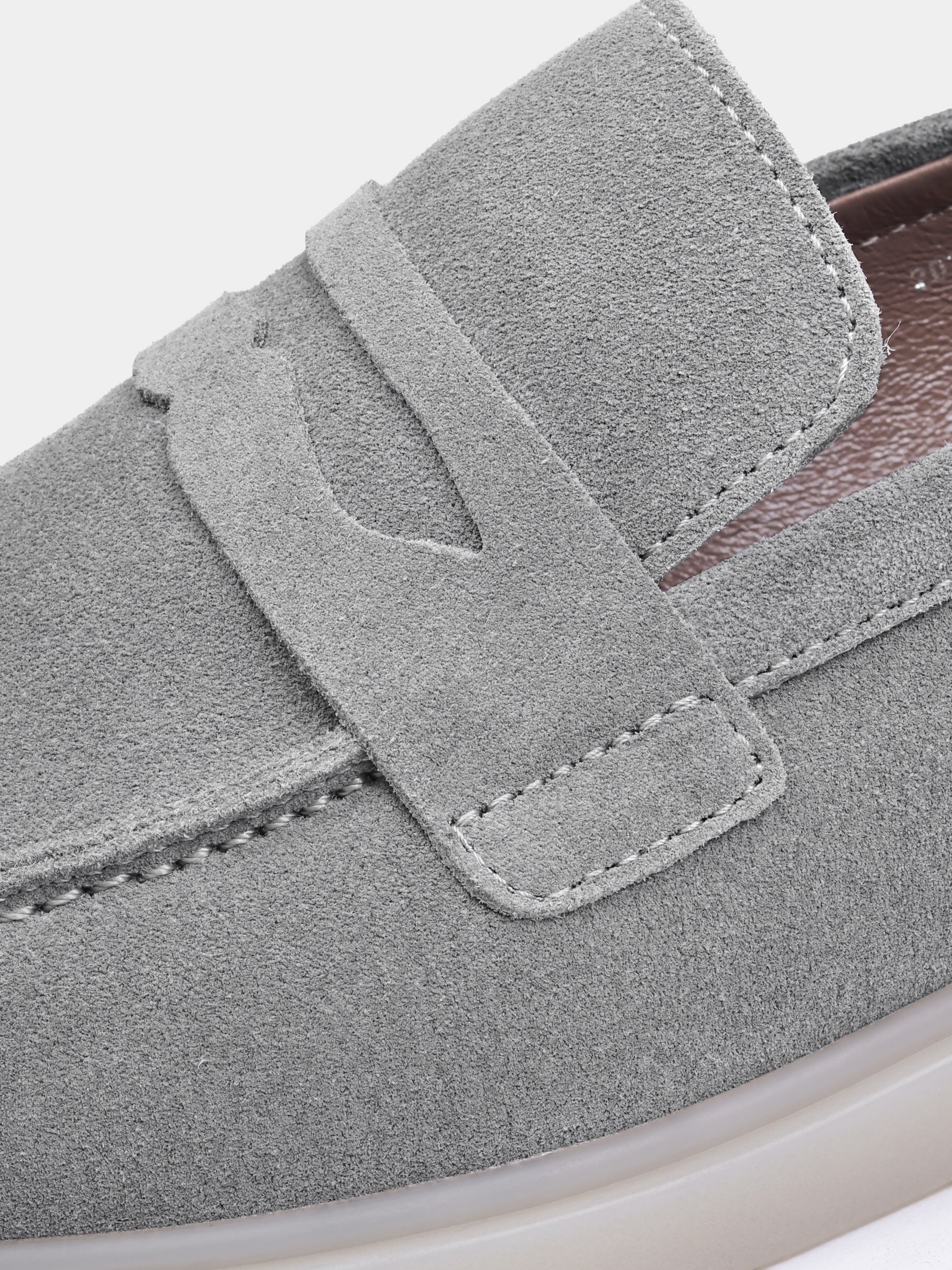 Szare Zamszowe Loafersy Prospero - obrazek 4