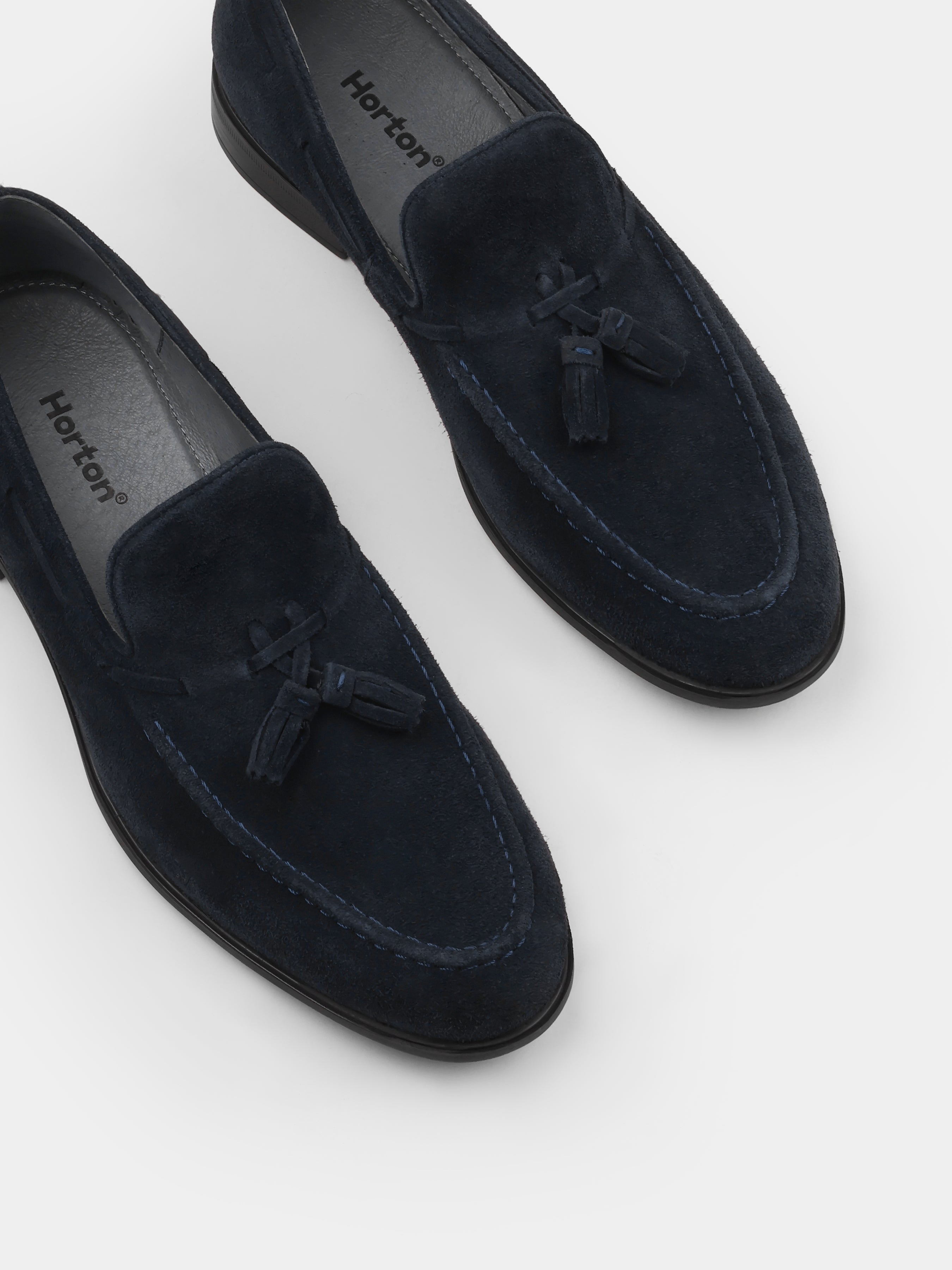 Granatowe Zamszowe Loafersy Frandi - obrazek 5