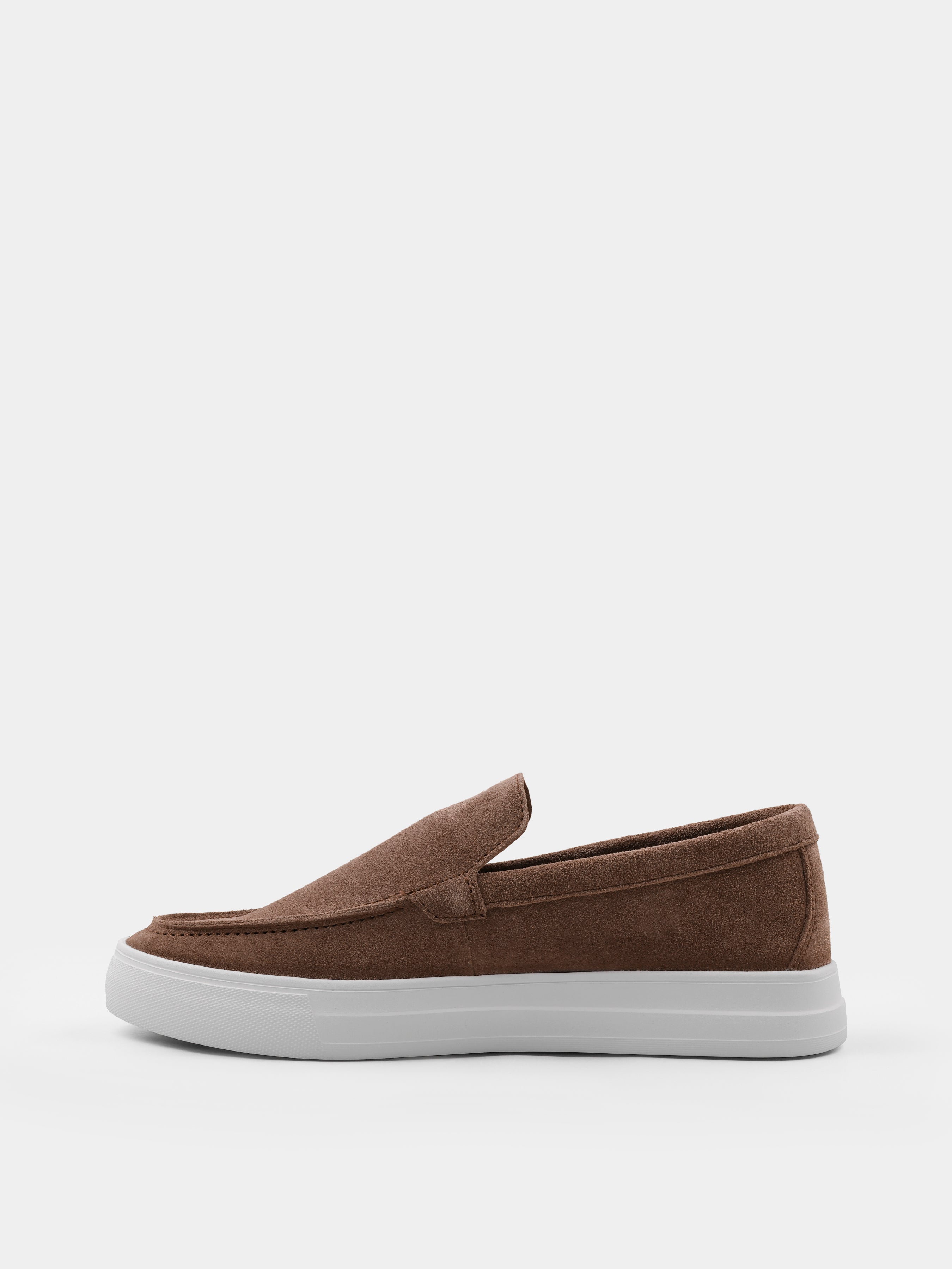 Beżowe Zamszowe Loafersy Spectrum - obrazek 3