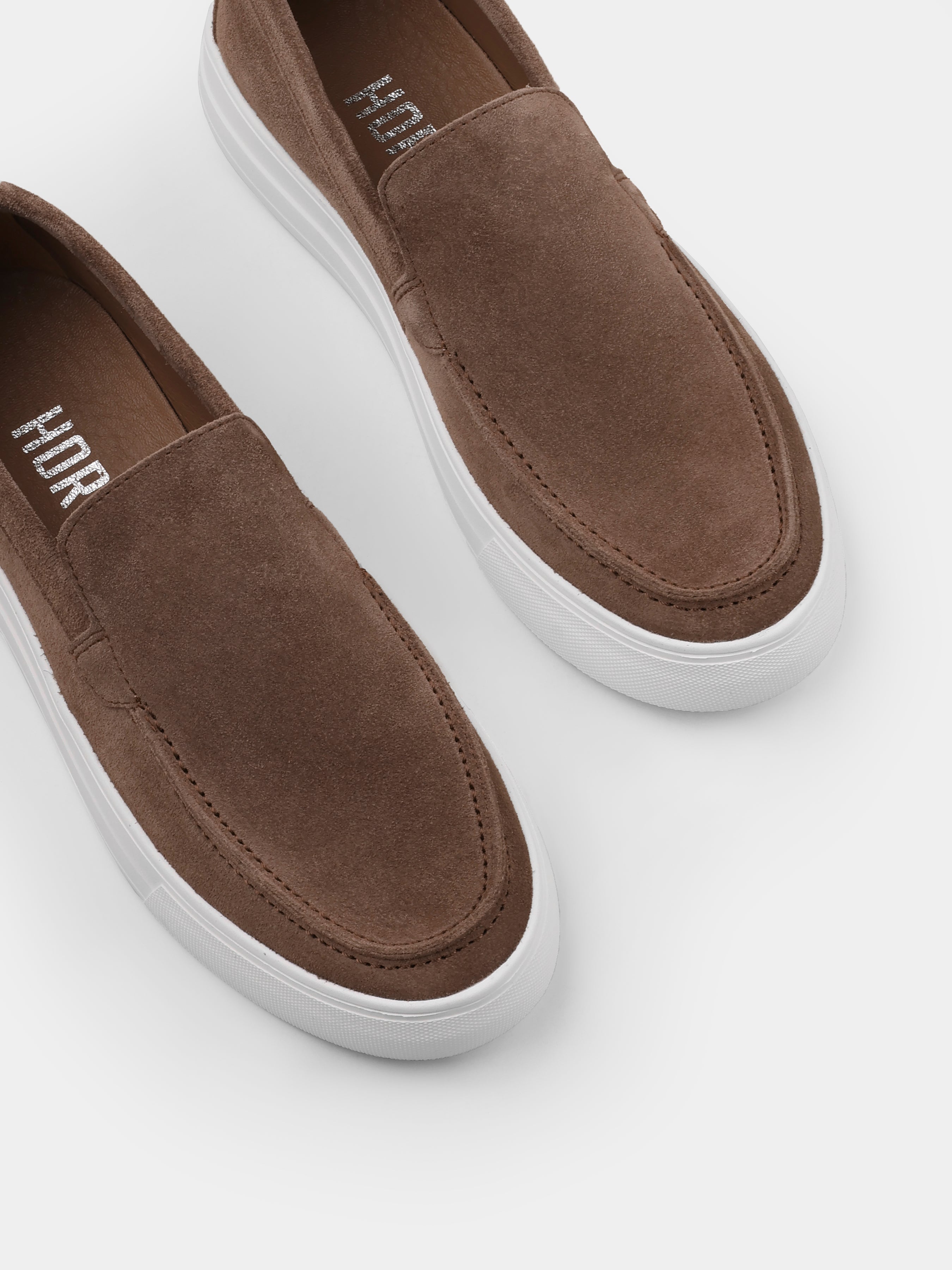 Beżowe Zamszowe Loafersy Spectrum - obrazek 5