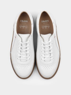 Biało-Brązowe Skórzane Trampki Apache