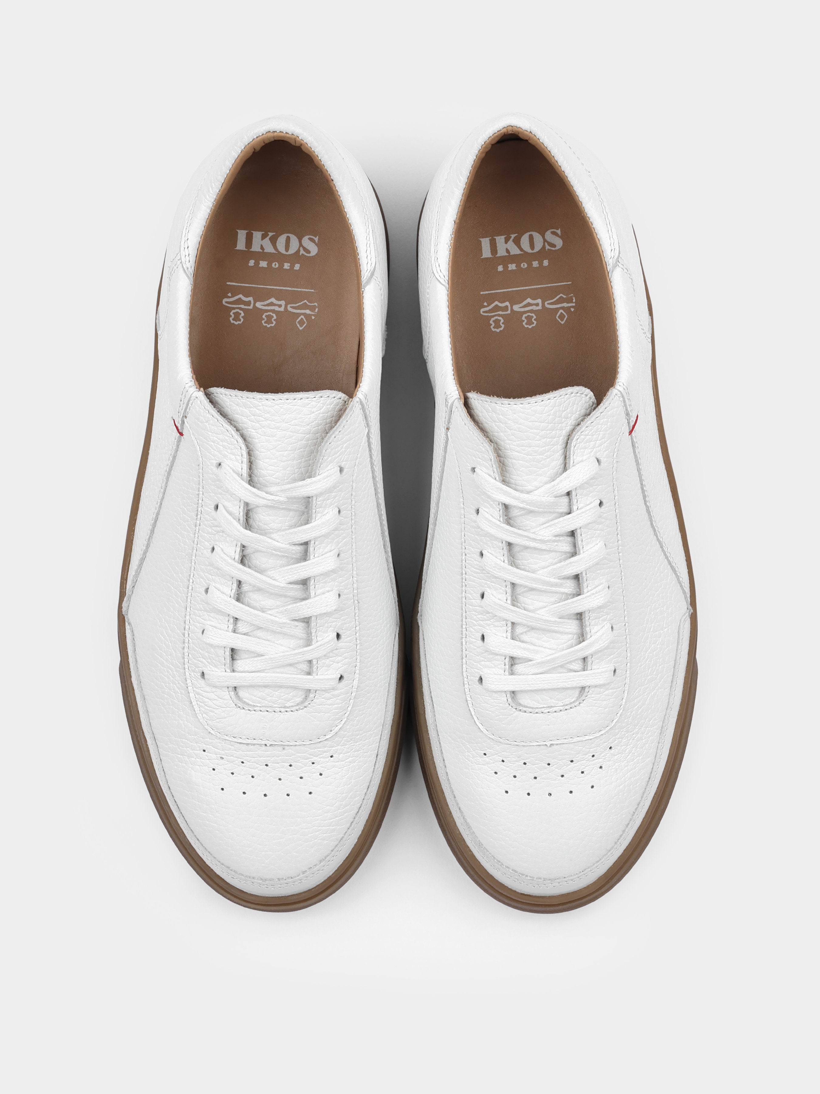 Biało-Brązowe Skórzane Trampki Apache