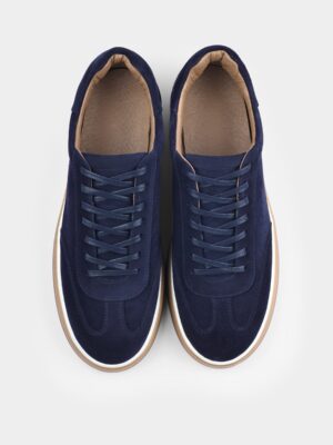 Granatowe Zamszowe Trampki Volere