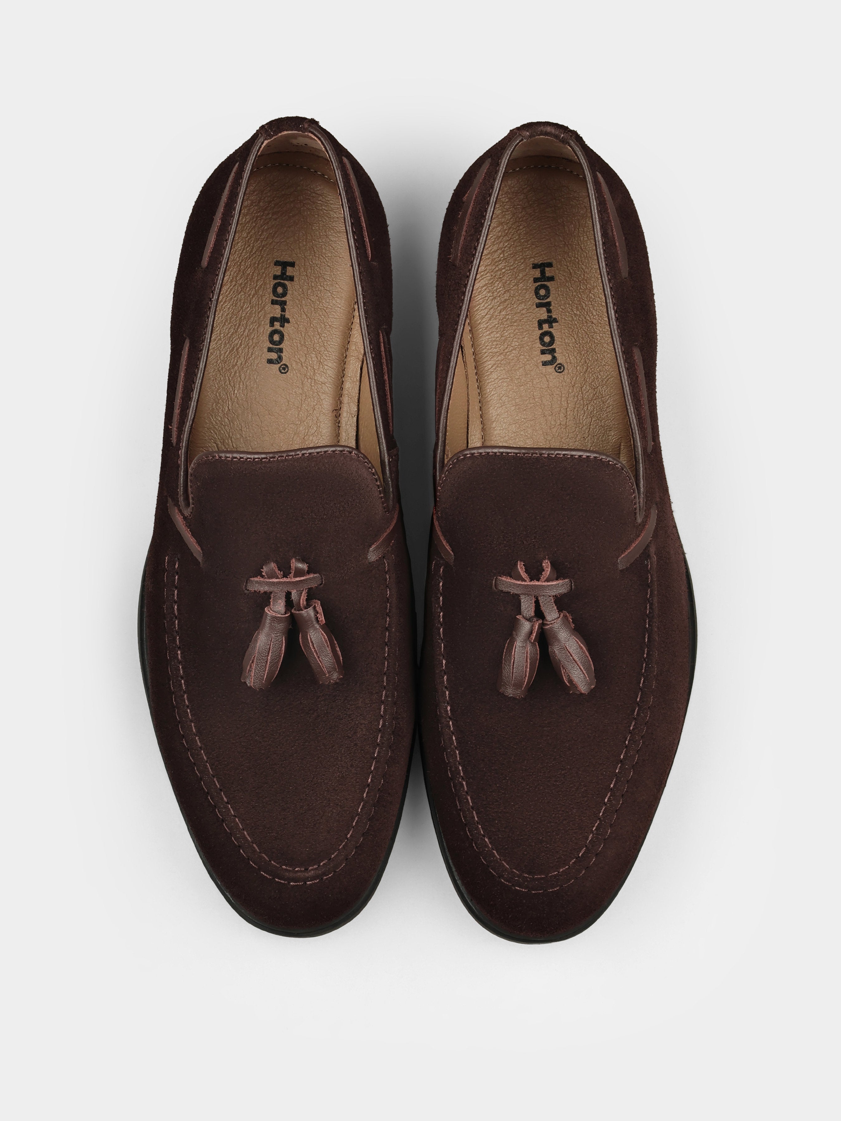 Ciemnobrązowe Zamszowe Loafersy Frandi