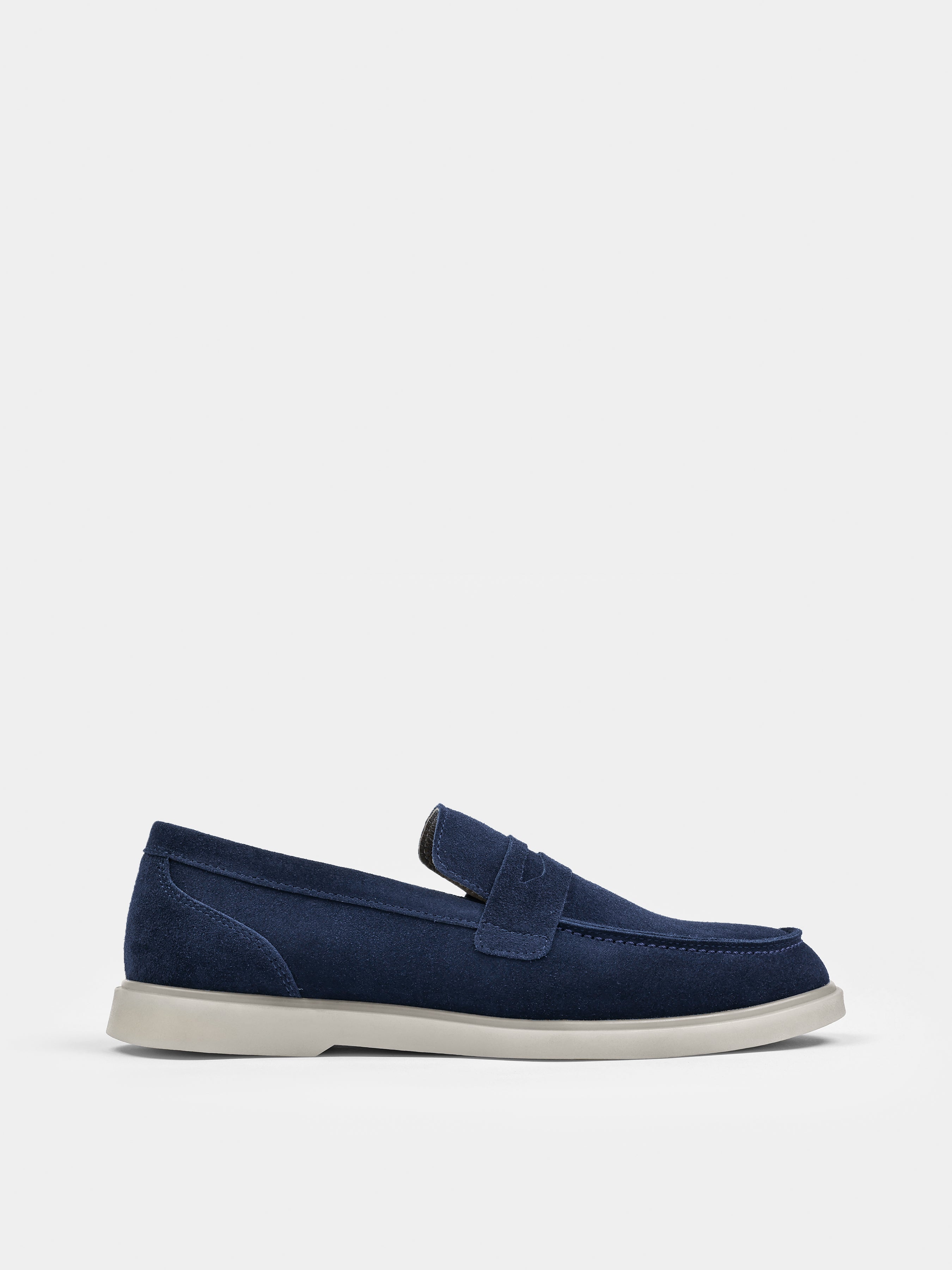 Granatowe Zamszowe Loafersy Prospero - obrazek 2