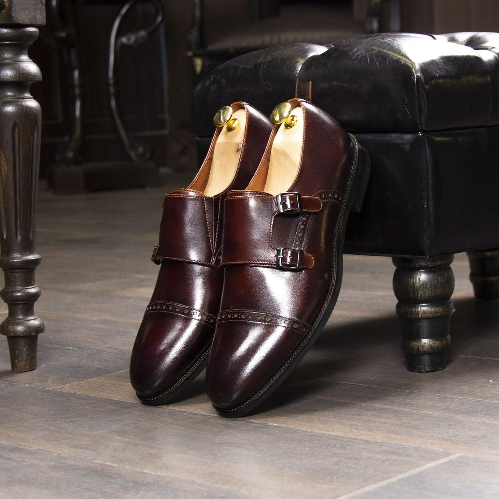 Ciemnobrązowe Skórzane Monki Acharoli