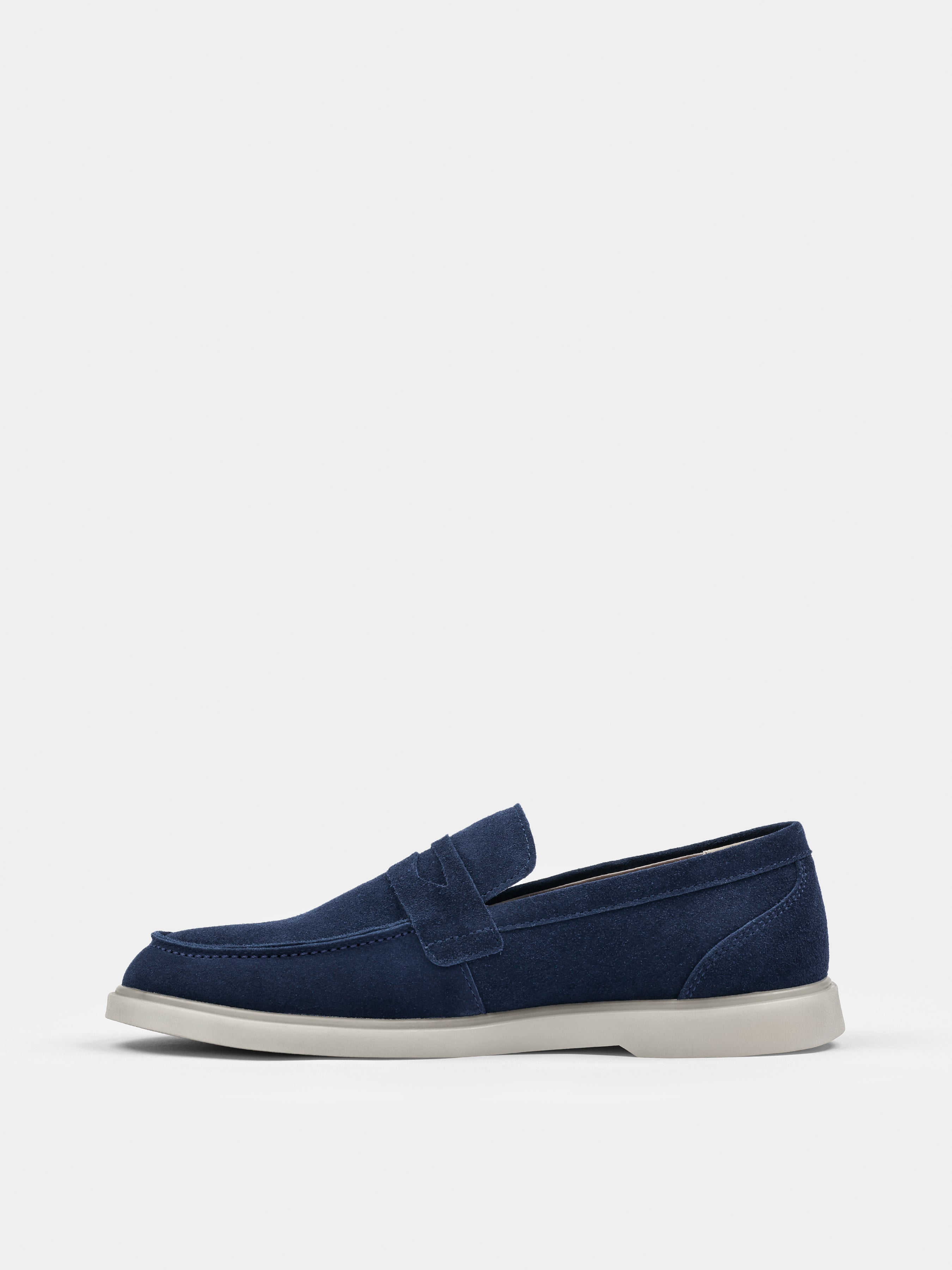 Granatowe Zamszowe Loafersy Prospero - obrazek 3