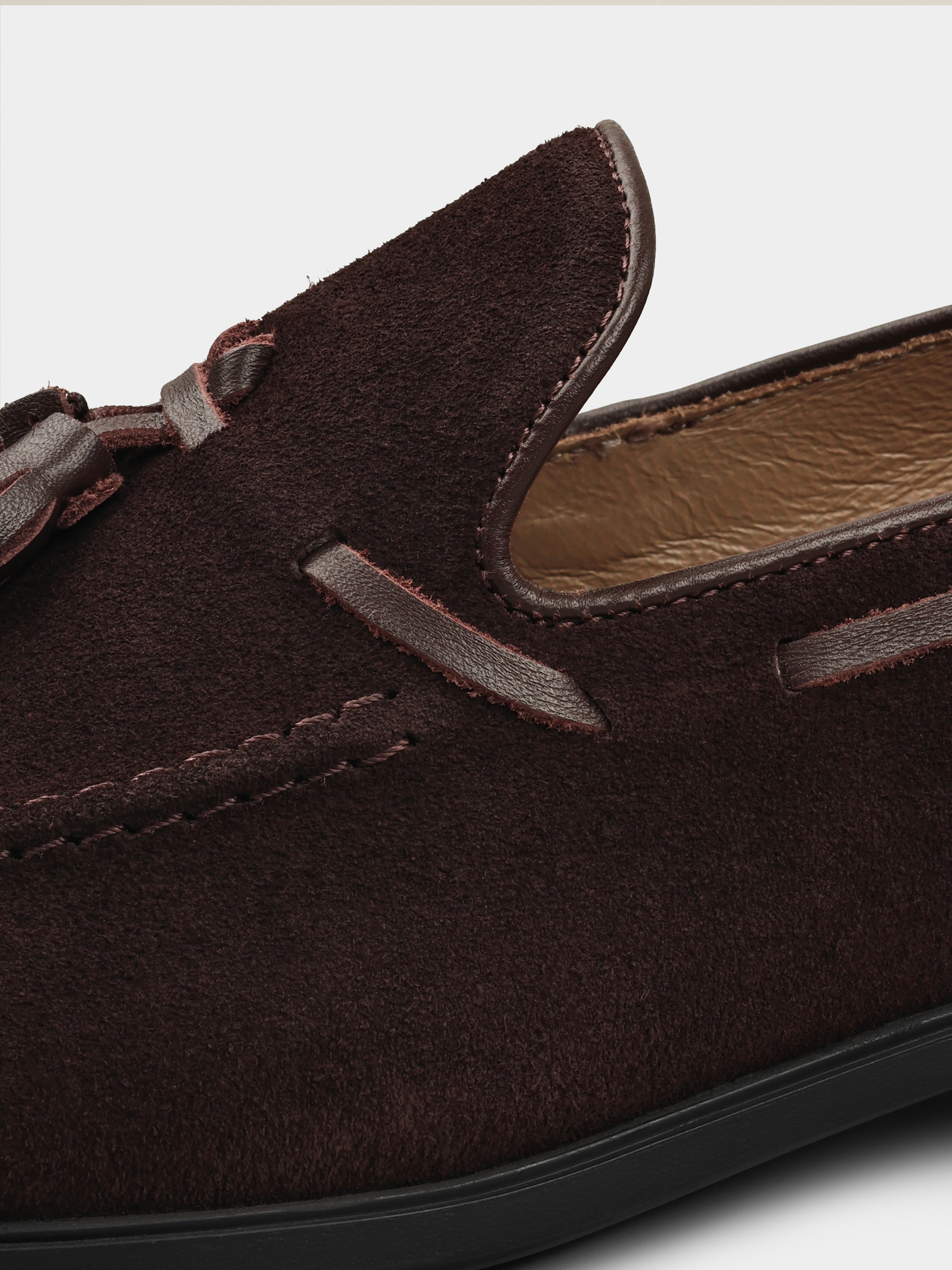 Ciemnobrązowe Zamszowe Loafersy Frandi - obrazek 4