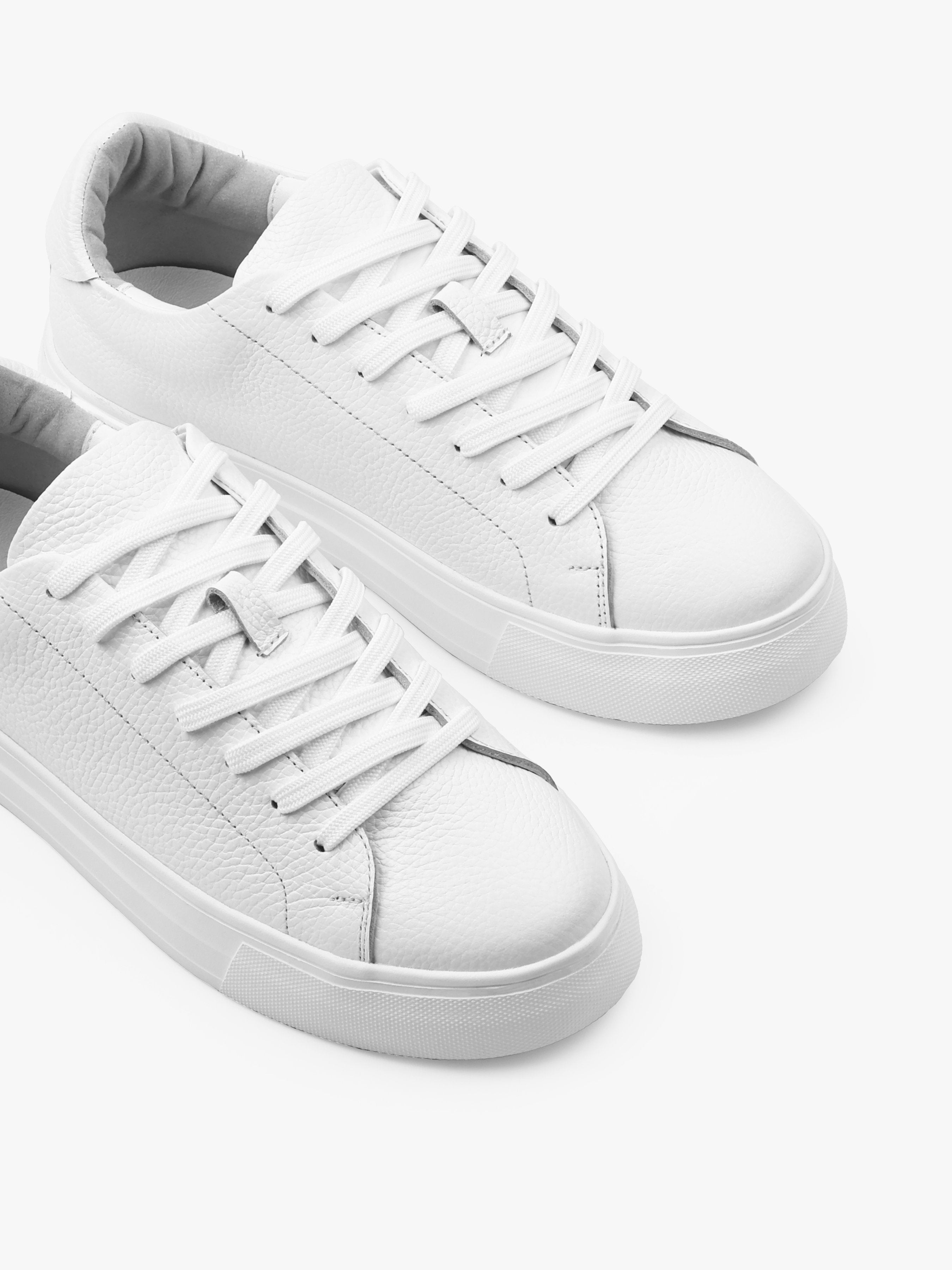 Białe Skórzane Trampki Cento - obrazek 5