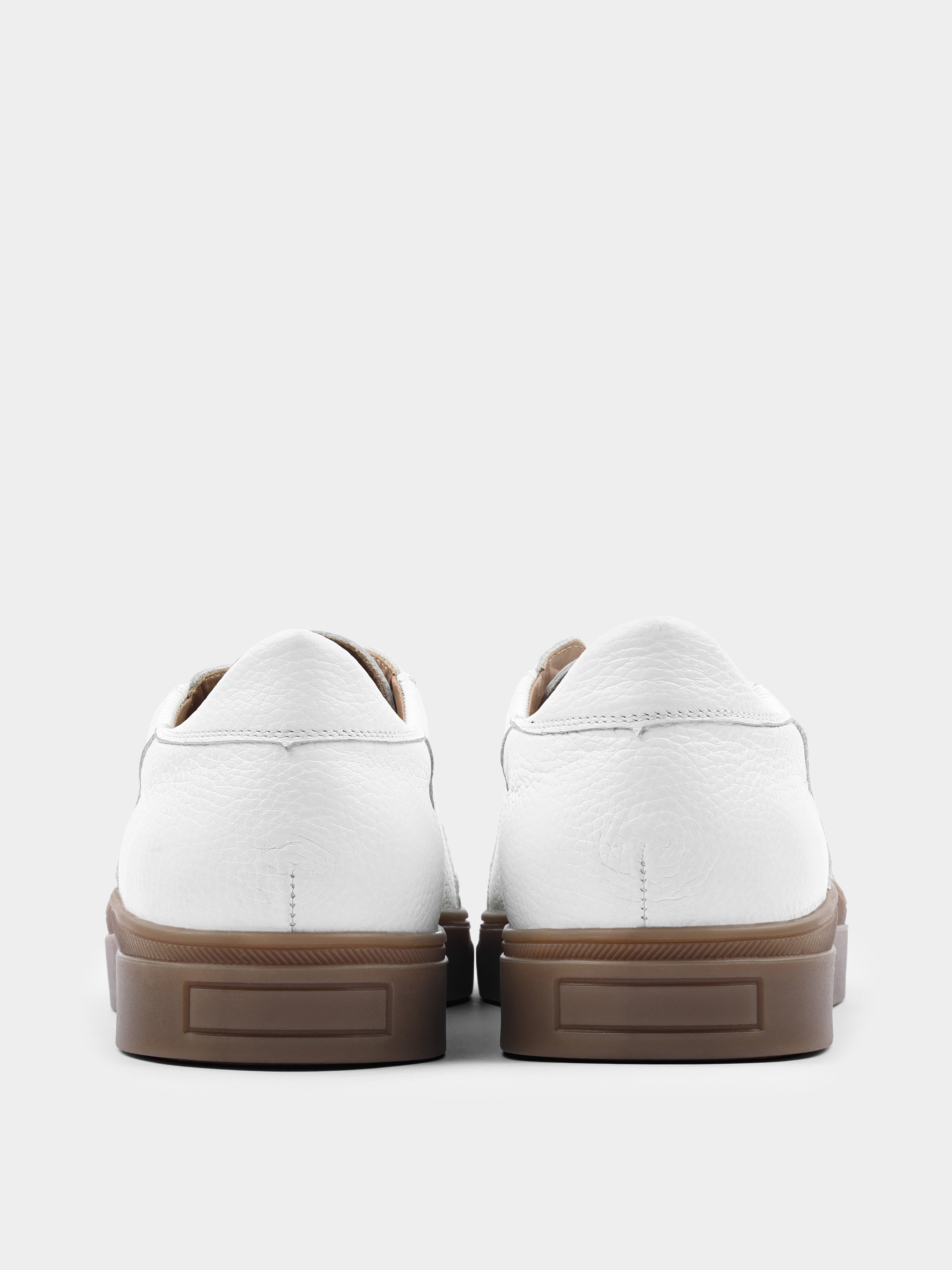 Biało-Brązowe Skórzane Trampki Apache - obrazek 6