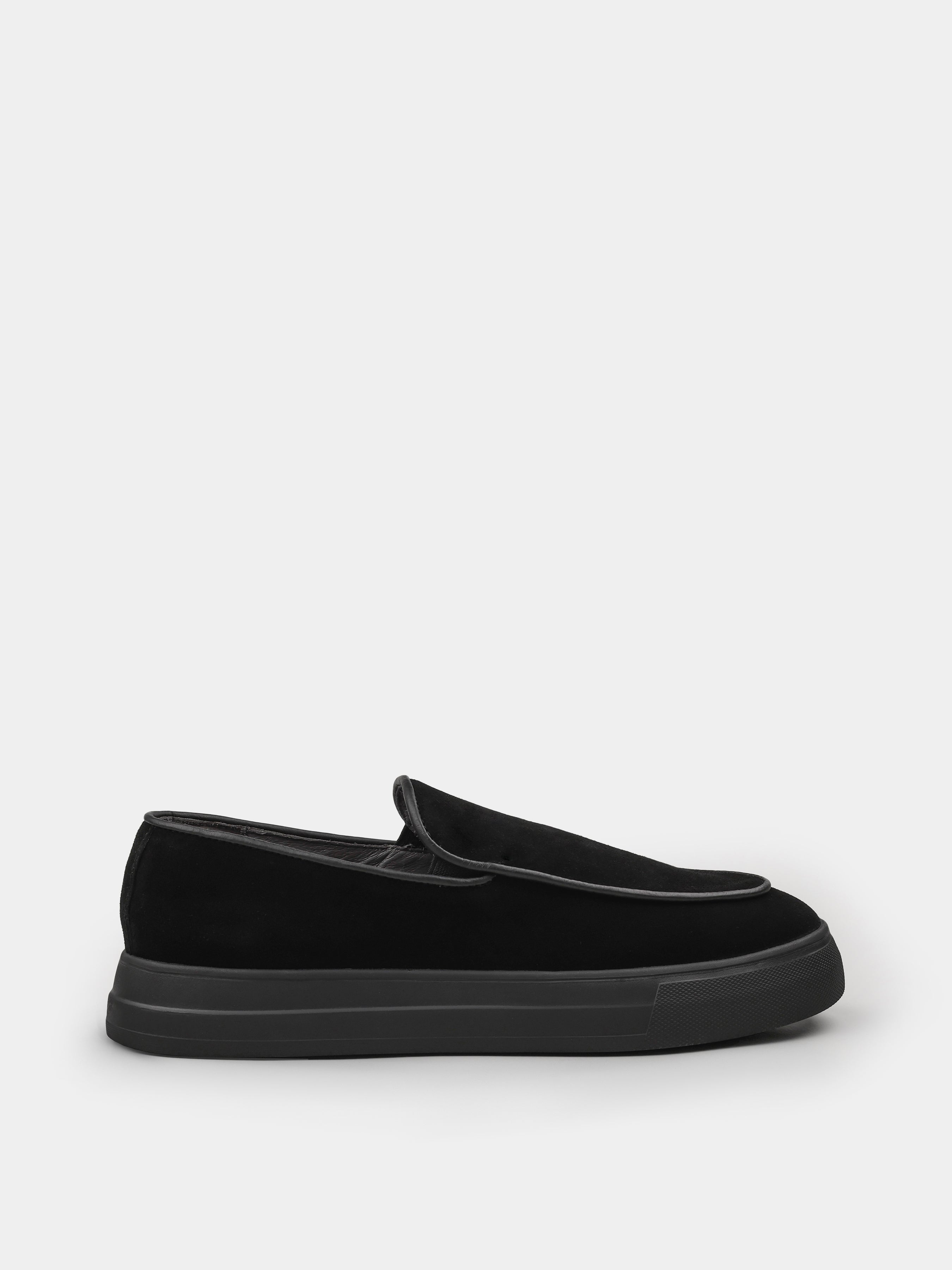 Czarne Zamszowe Loafersy Oscuro - obrazek 2