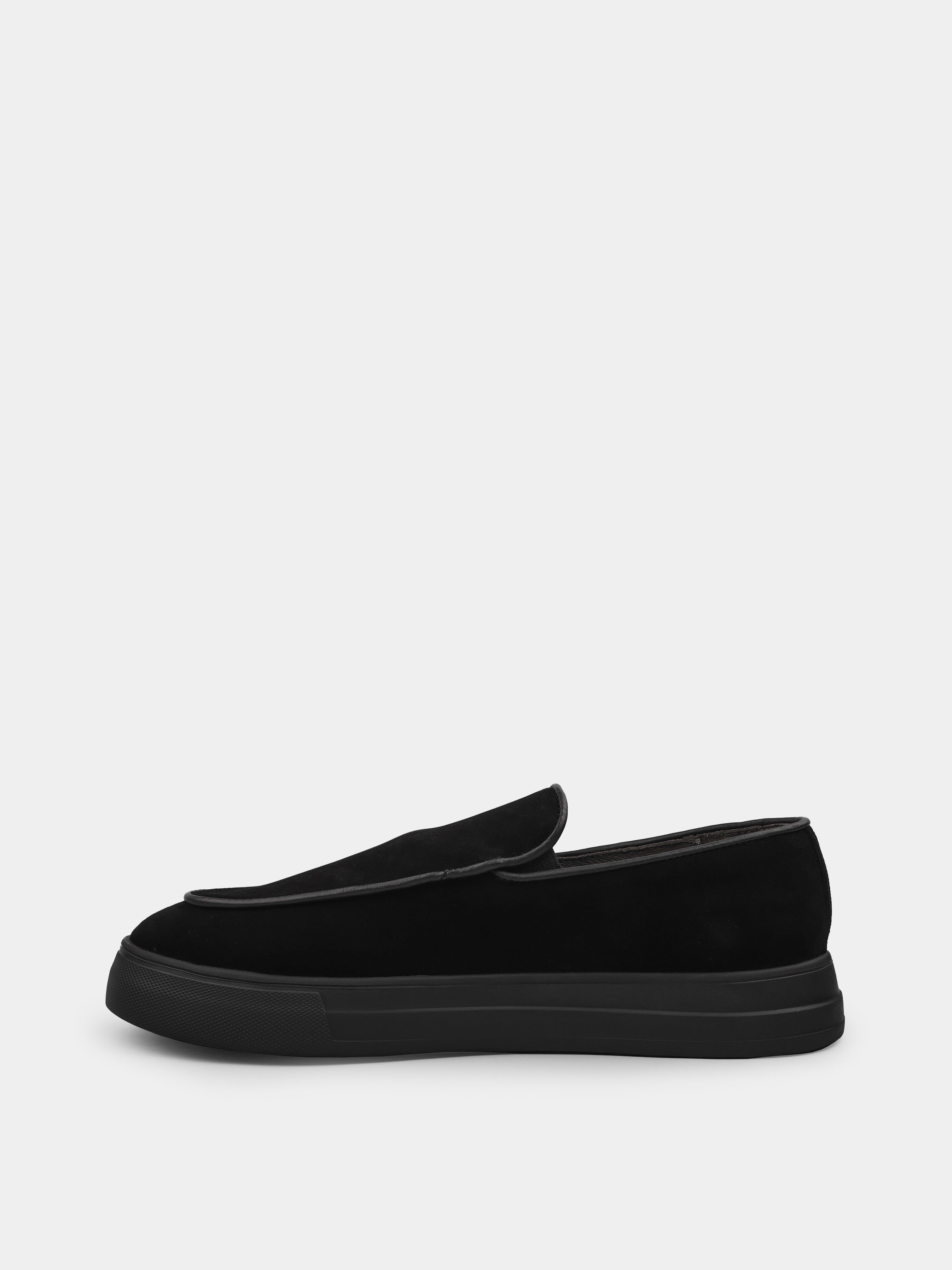 Czarne Zamszowe Loafersy Oscuro - obrazek 3