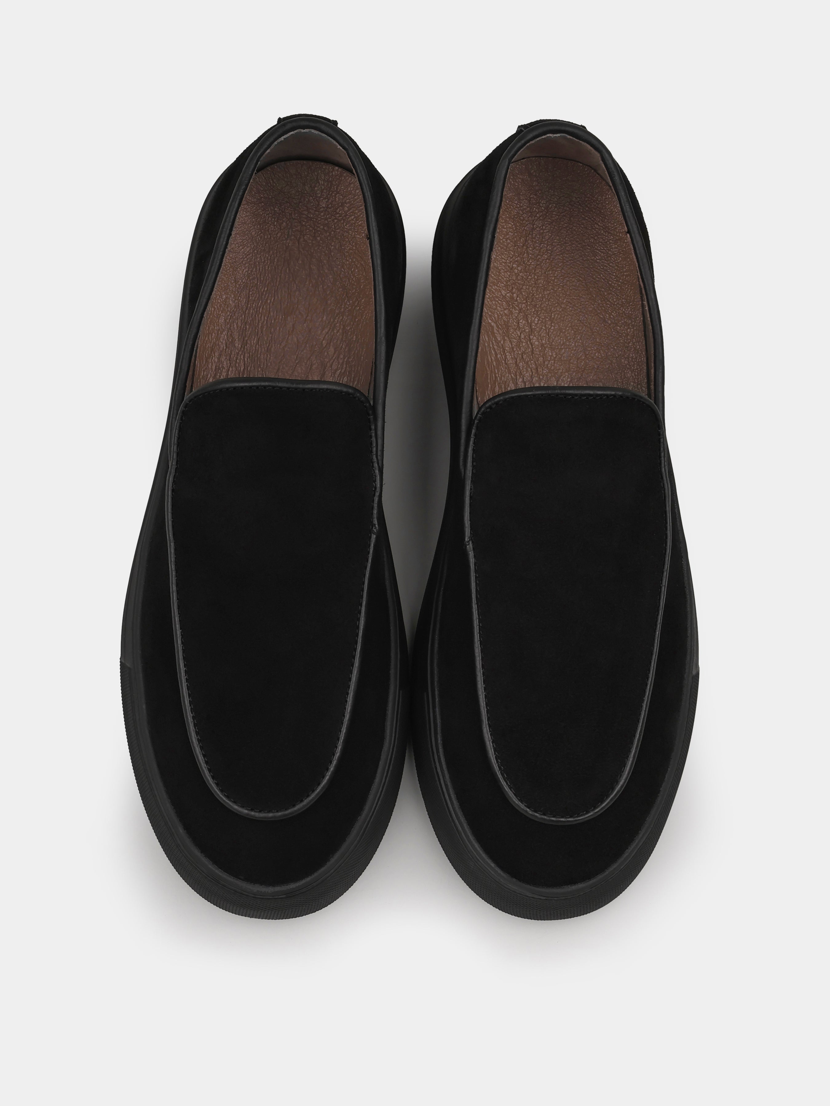 Czarne Zamszowe Loafersy Oscuro