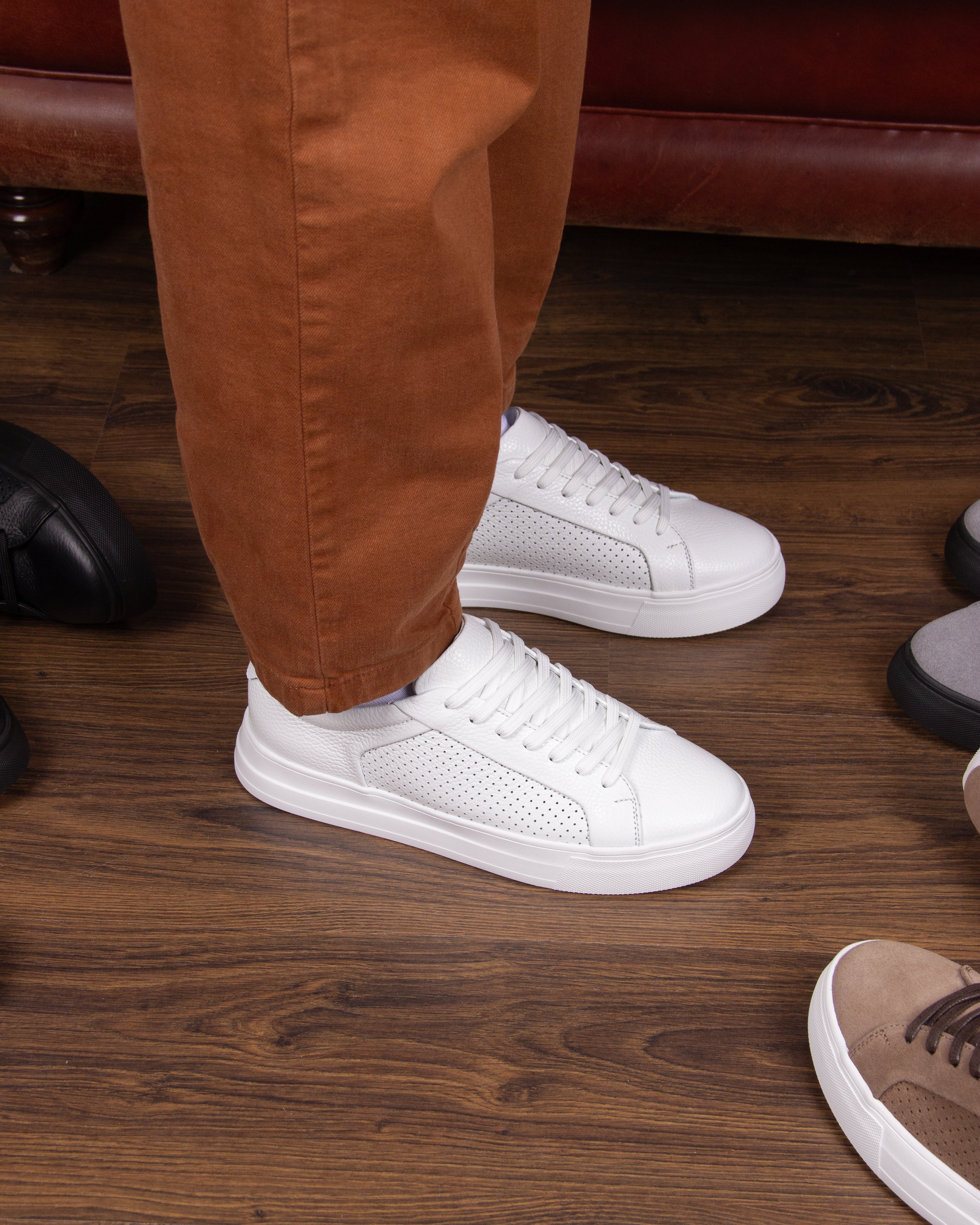 Białe Skórzane Trampki Forli - obrazek 5